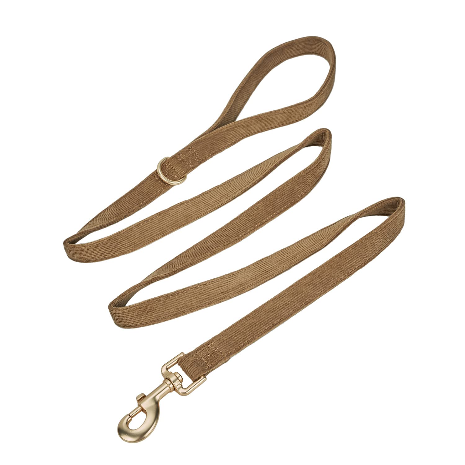 Ewinoom Soft Cotton Dog Leash, 5 Ft Heavy Duty Corduroy Dog Leashes With Gold Metal Hook For Small Medium Large Dogs,Small,Brwon