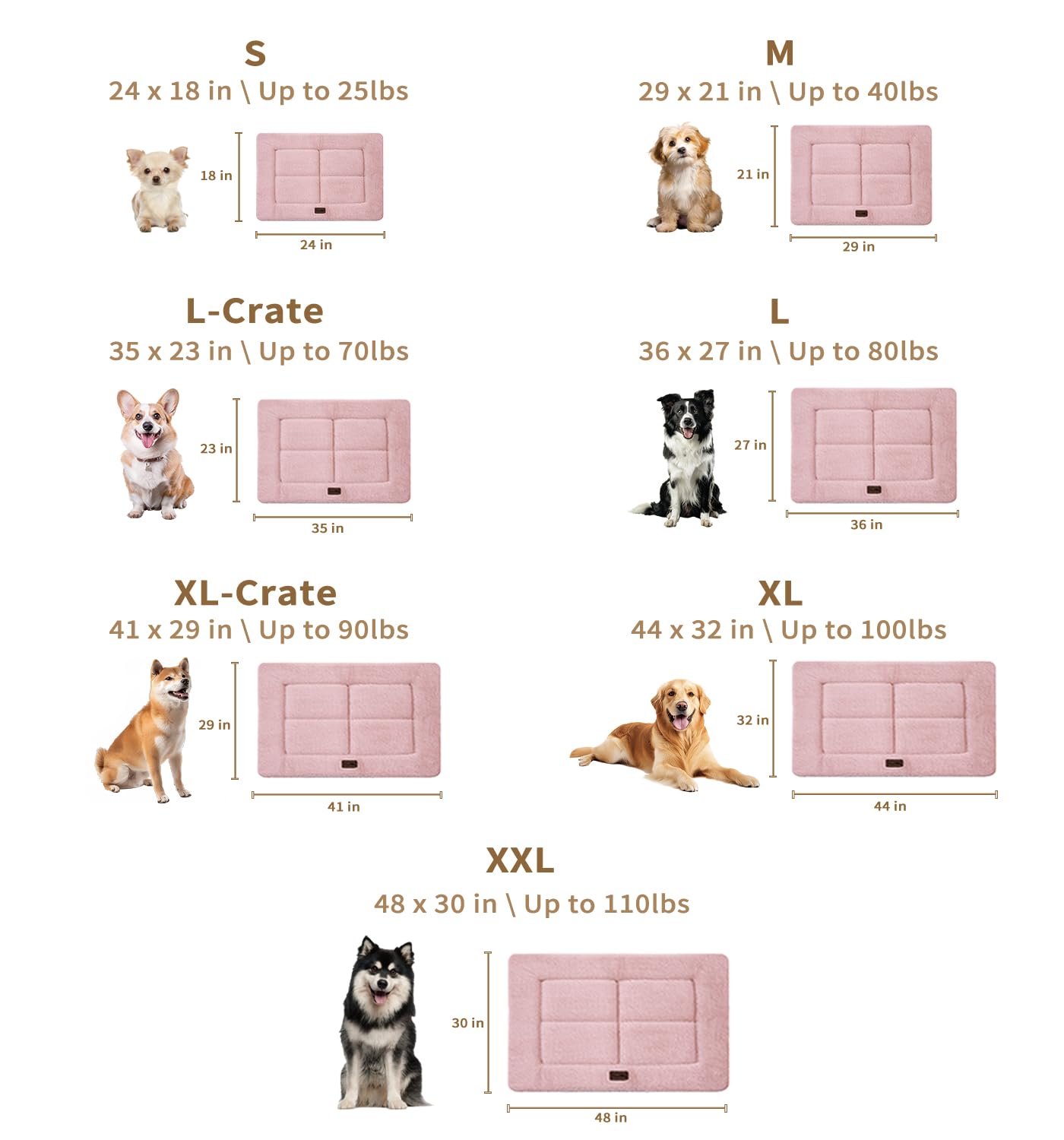 Made4Pets Dog Crate Pad Bed for Extra Large Dogs, Washable & Reversible, Anti-Slip Kennel Mat for Cozy Sleeping, Soft Fluffy Dog