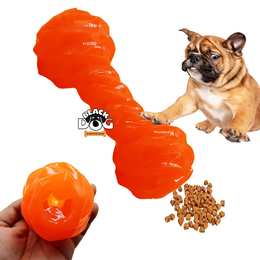 Black Dog For Dogs (Upgrade New Version) Dumbbell Toys Pet Puppy Teething Chew Toys For Small Medium Large Dogs