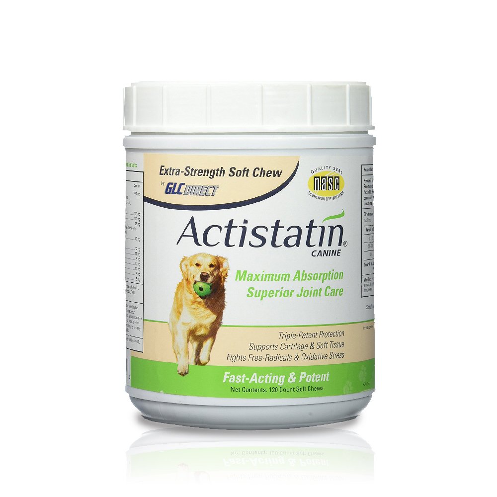 Actistatin Canine Large Dog Soft Chews, 120ct - Patented Extra-Strength Joint, Cartilage, Soft Tissue Supplement: Glucosamine, C