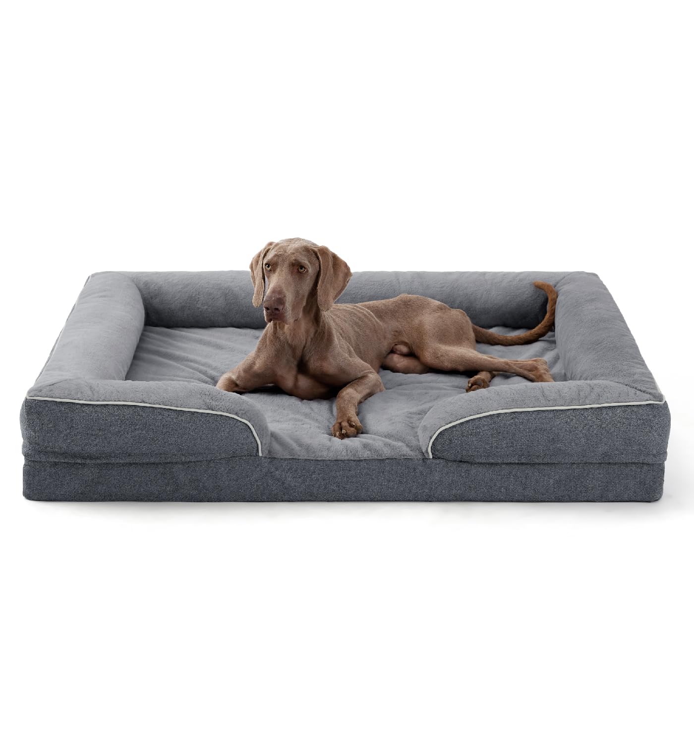 Made4Pets Orthopedic Dog Bed for Extra Large Dogs, Supportive Foam XXXL Pet Bed Sofa with Washable Removable Cover, Waterproof L