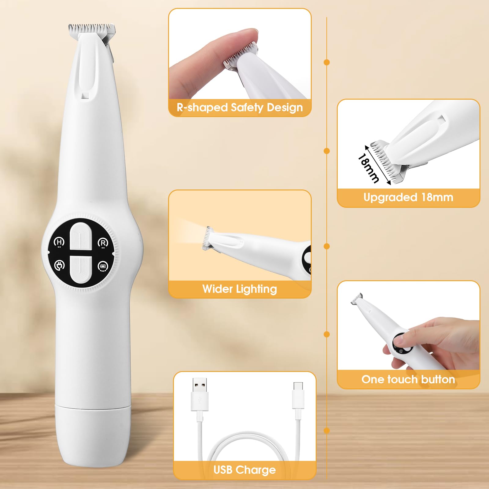 Palksky Dog Clippers for Grooming - 2 in1 Upgraded Electric Dog Paw Trimmer with Nail Grinder, Rechargeable Waterproof Paw Trimm