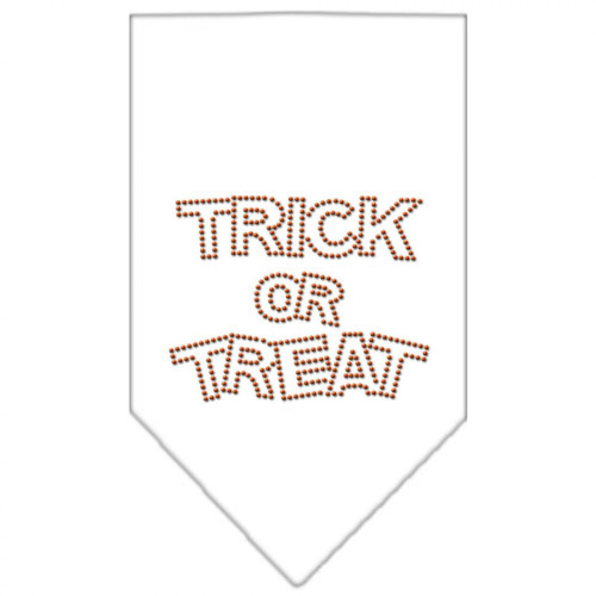 Halloween Pet and Dog Bandana Rhinestone, &quot;Trick or Treat&quot; White Large