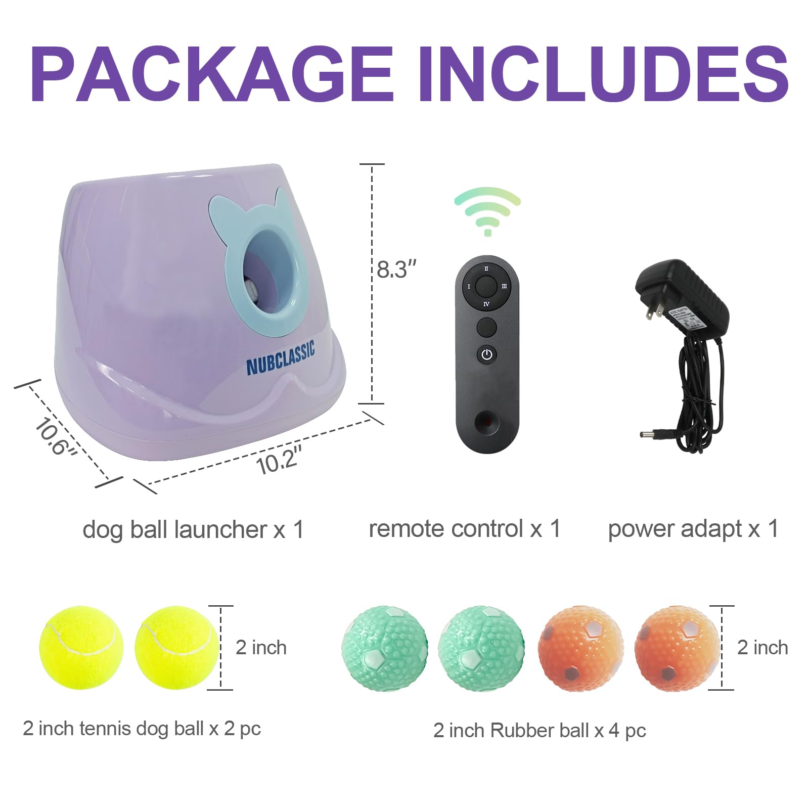 Besthls Automatic Dog Ball Launcher Interactive Tennis Ball Thrower Machine For Small Medium Dogs Fetching Distance 10-30Ft (Pur