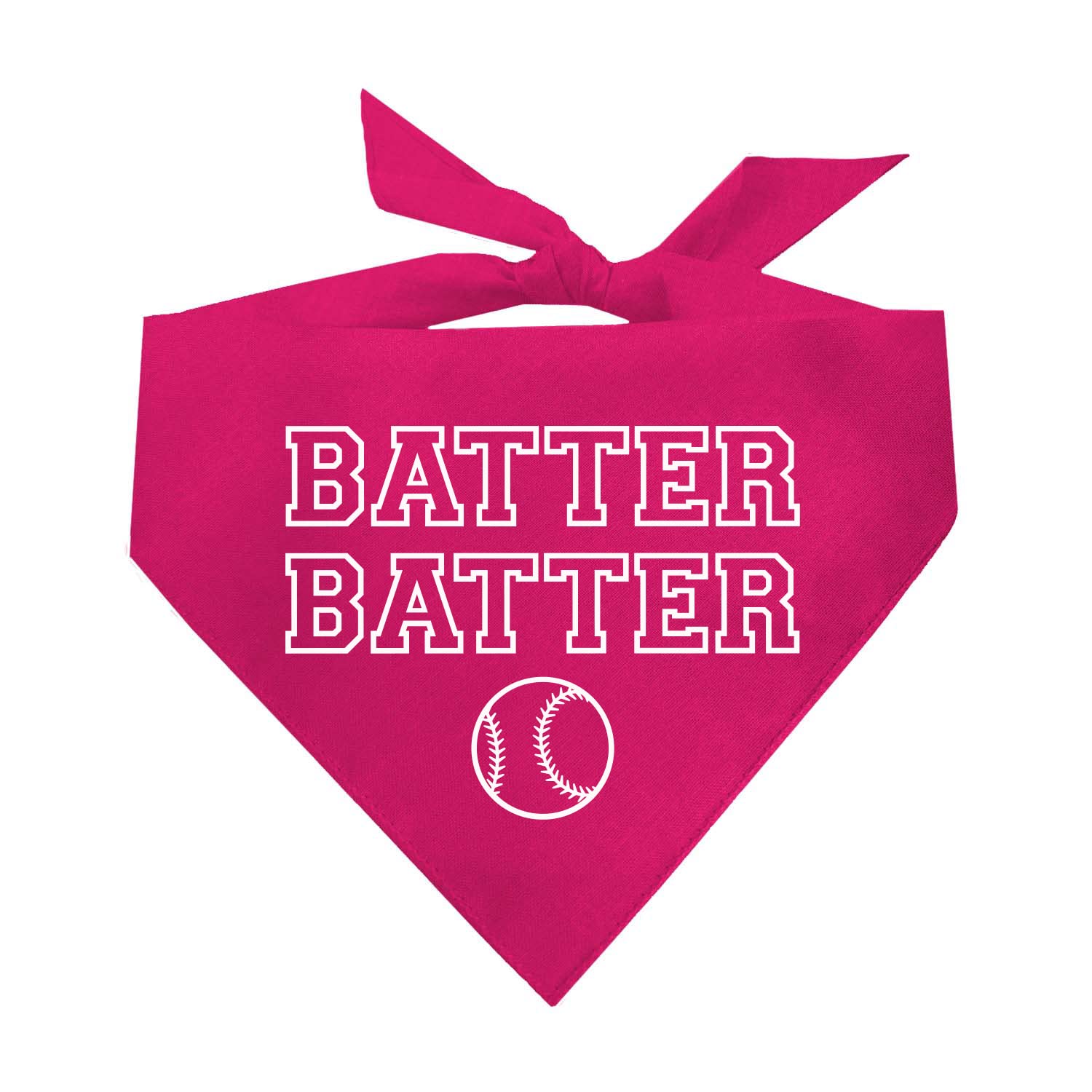 Batter Batter Baseball Dog Bandana (1050 Hot Pink, One Size)