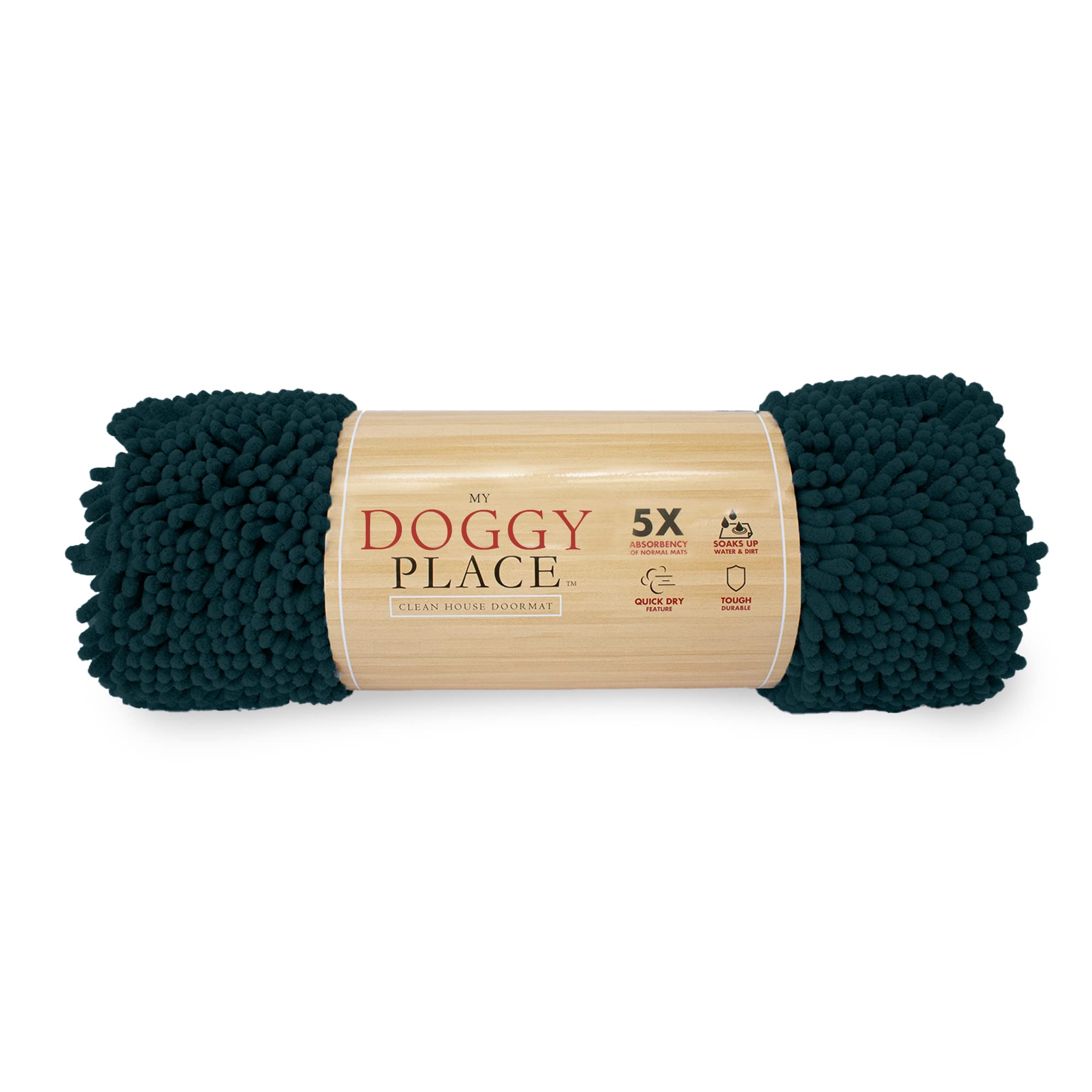 My Doggy Place - Microfiber Door Mat - Soft And Plush Pet Mat For Every Room Of The House - Dirt And Water Absorbent Mat - Washer & Dryer Safe Non-Slip Mat - Teal - L - 36 X 26 In