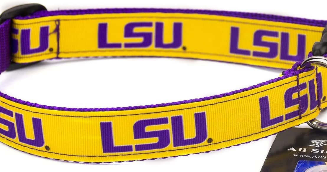 College Dog Collar (Large, LSU)