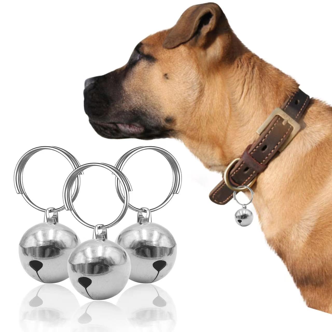 Skypia 24 Pack Pet Bells For Dog Cat Collar Charm Pet Pendant Accessories Stainless Steel Anti-Lost Training Bells For Collars P