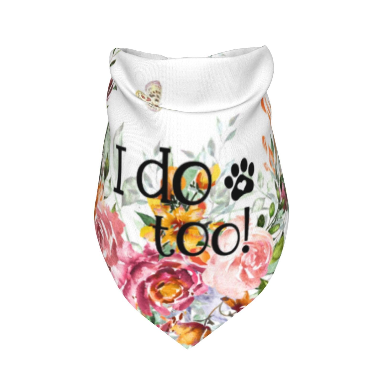 Funny White Wreath Wedding Dog Bandana Scarf Triangle Bibs Pet Accessories Cat Kerchief