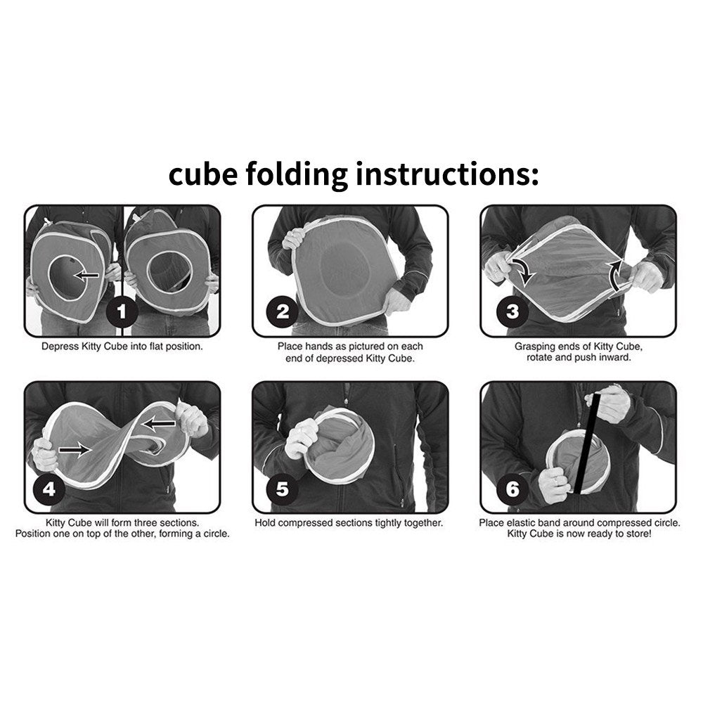 Pawise Cat Tunnel,Interactive Cat Toy,Pop Up Collapsible Cat Tunnels For Indoor Cats With Foldable Cat Cube (Tunnel Cube)