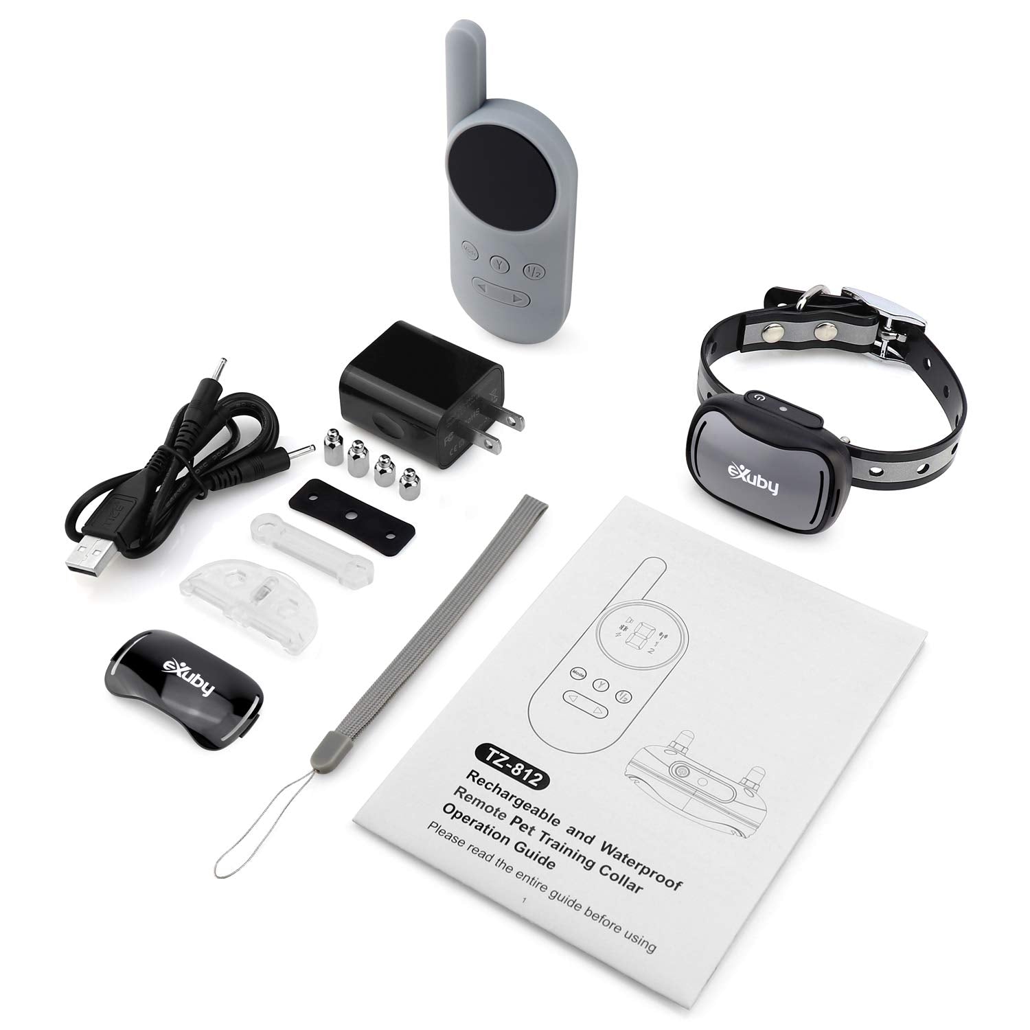 eXuby Cat Training Collar w/Remote - 3 Correction Modes, 9 Intensity Levels, Small, Gray, Water Resistant