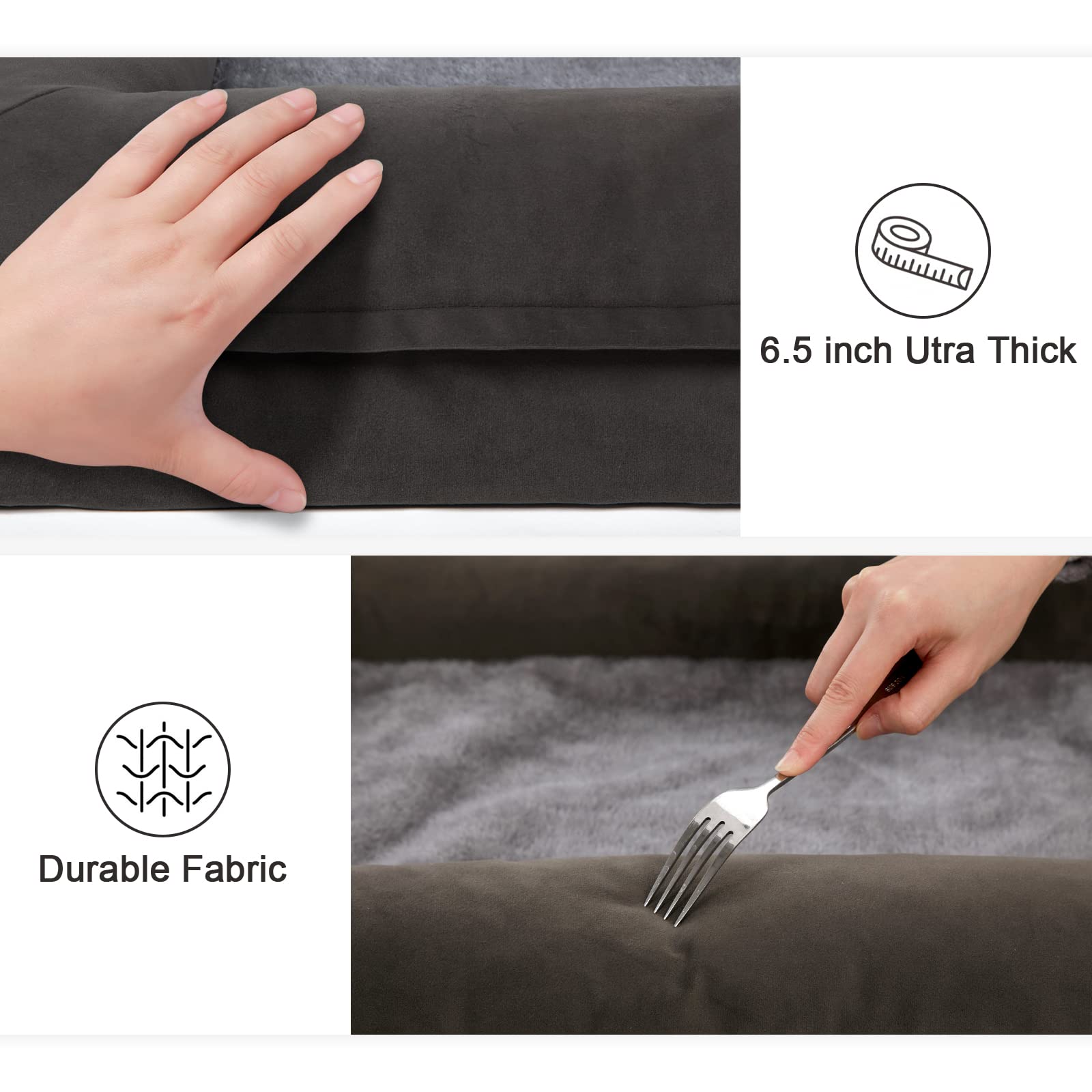 Yiruka Large Dog Bed, Grey Orthopedic Dog Bed, Waterproof Dog Bed With Removable Cover, 4-Sides Removable Bolster Dog Soft Sofa Bed With Nonskid Bottom, Washable Dog Beds For Large Dogs