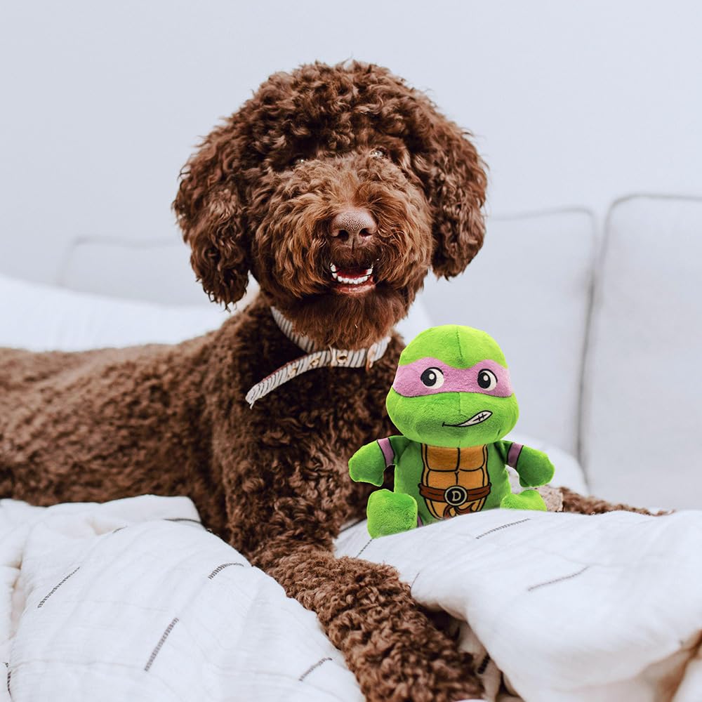 Design Lab, Inc. Teenage Mutant Ninja Turtle Official Merchandise | Tmnt Toys | Squeaky Plush Dog Toy | Donatello | Great For In