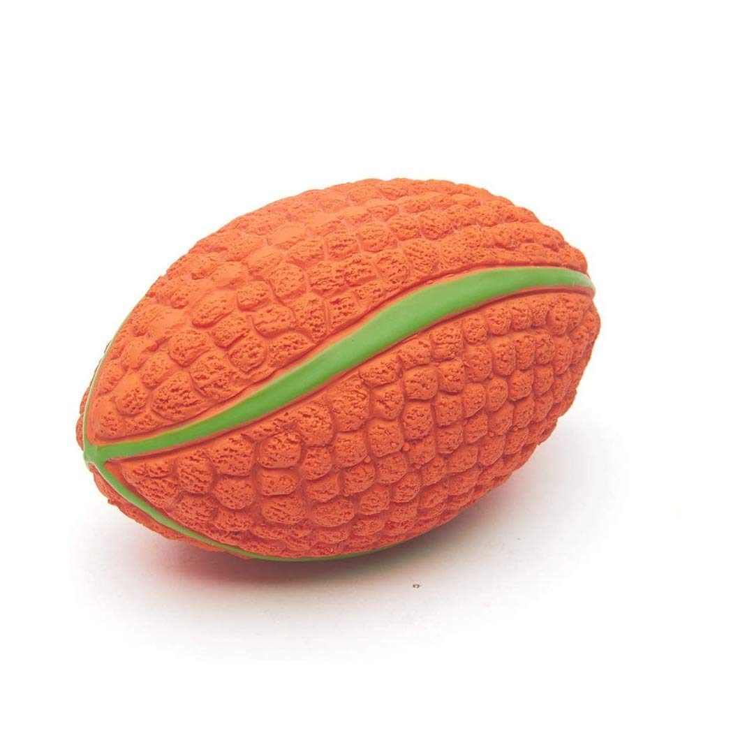 RvPaws EETOYS Dog Latex Squeaky Toy Large & Medium Dog Toy EE (Rugby Ball Toy)