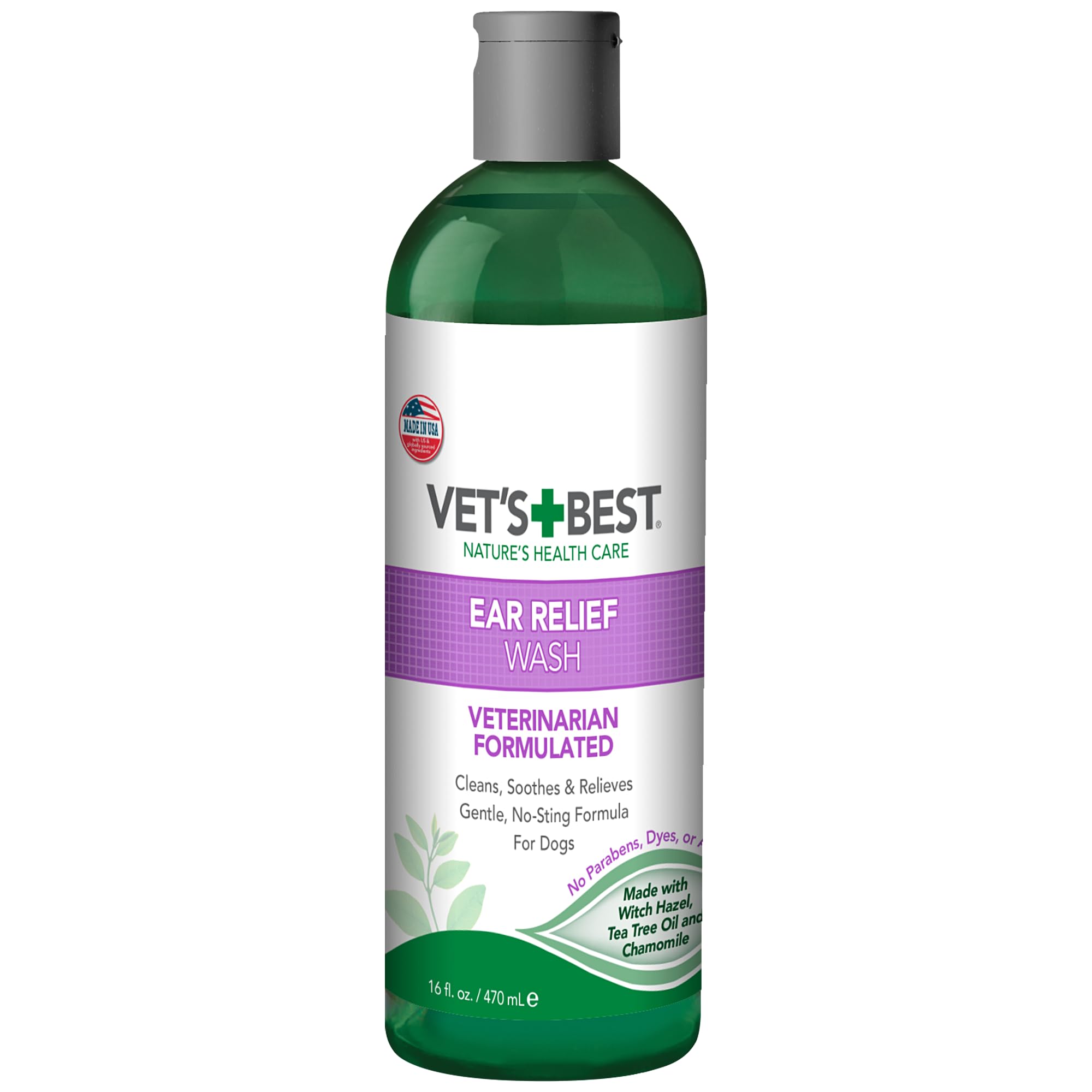 Vets Best Ear Relief Wash Cleaner for Dogs, 16 oz Refill