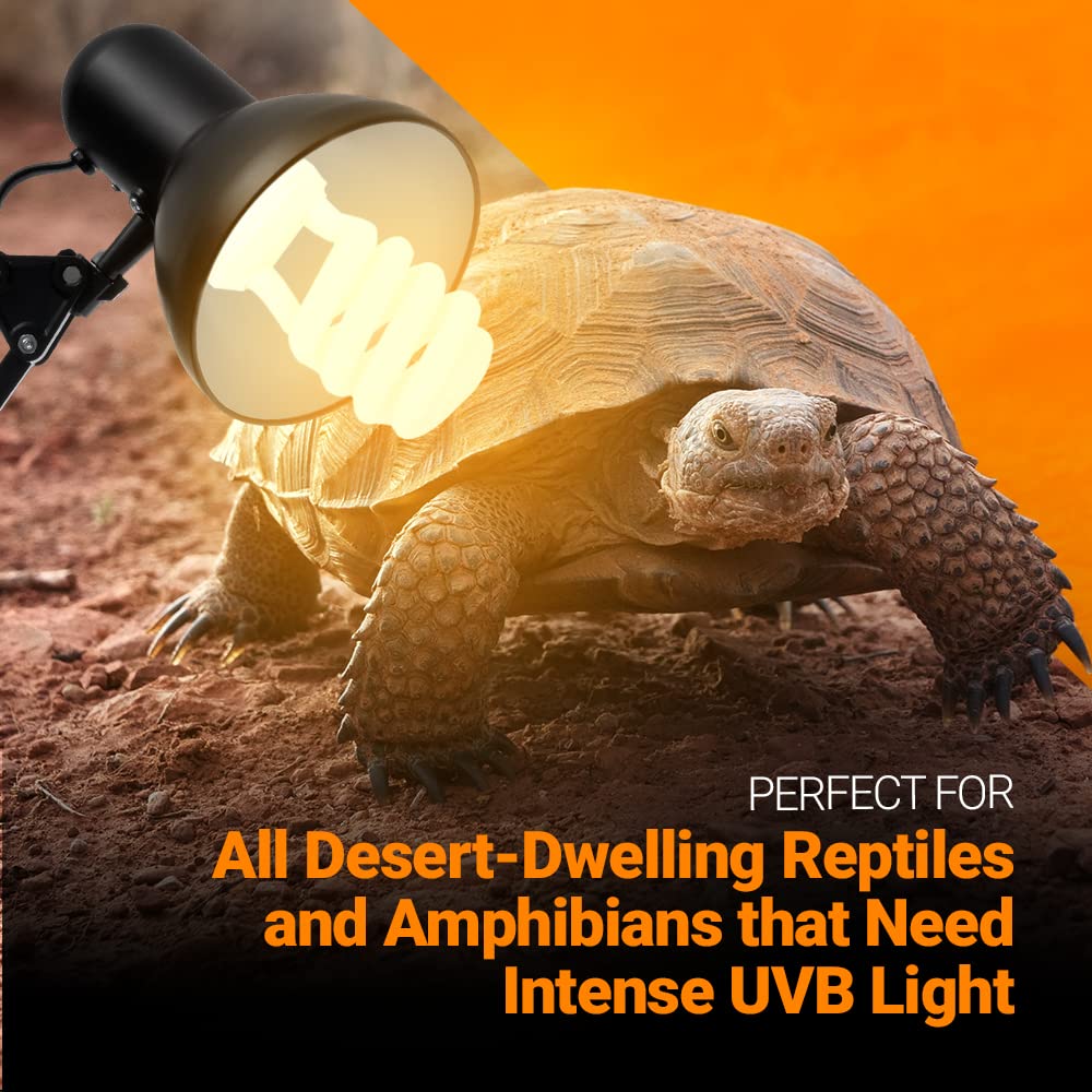 2 Pack 13-Watt Reptile Light - Intense Uva/Uvb, 15.0 Uvb, Compact Florescent, Suitable For Desert Reptiles & Amphibians, Promote