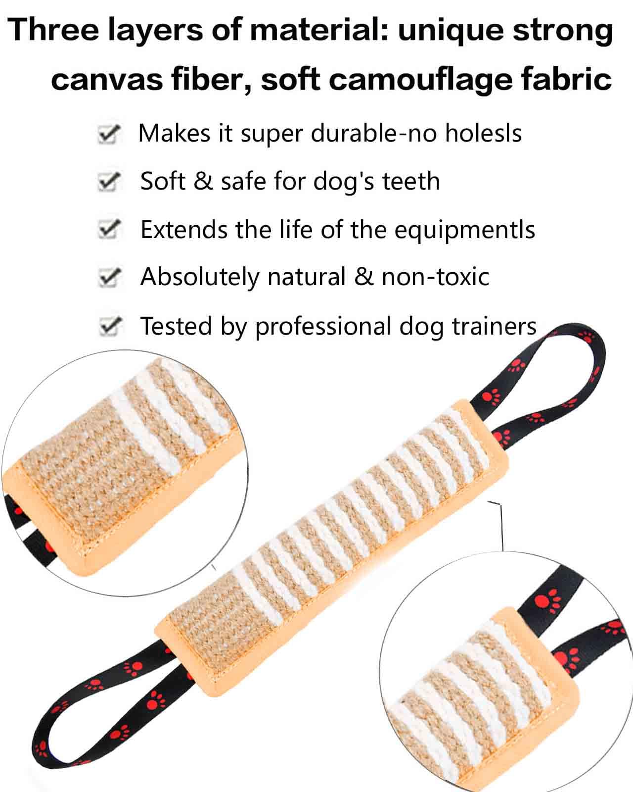 Clysoru Dog Tug Toy Dog Tough Jute Bite Pillow Lasting Training Equipment Puppy To Large Dogs Interactive Toy For Large Dogs And