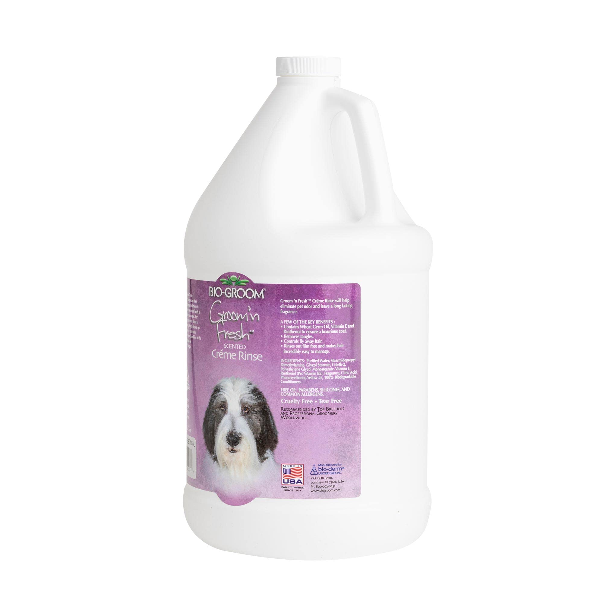 Bio-Groom Groom'N Fresh Dog Conditioner – Scented Dog Bathing Supplies, Puppy Wash, Cat & Dog Grooming Supplies For Sensitive Skin, Cruelty-Free, Made In Usa, Tearless Dog Products – 1 Gallon