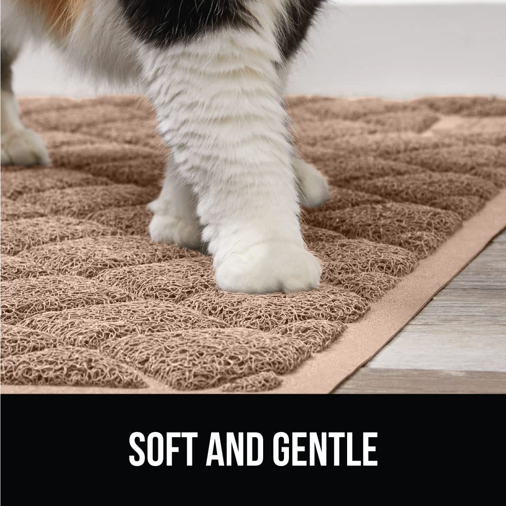 GORILLA GRIP Cat Litter Box Mat, 35x23, Water Resistant, US Designed Kitty Litter Trapping Mats, Easy to Clean, Scatter Control,