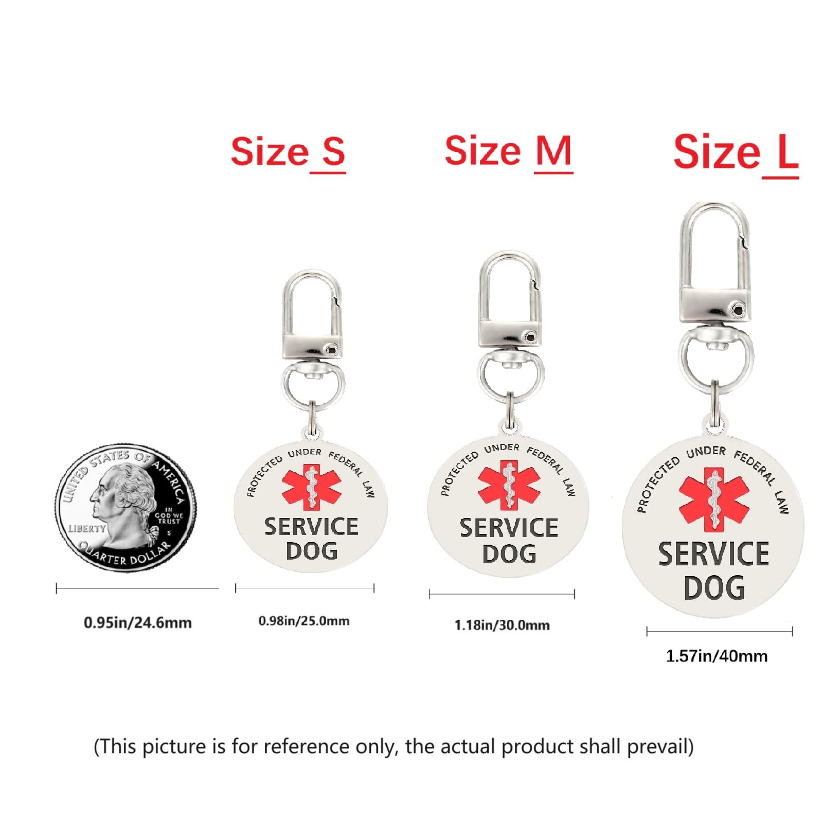Service Dog In Training Tag For Harness, Id Tag Easily Attach To Dog Collar, Harness (Small)