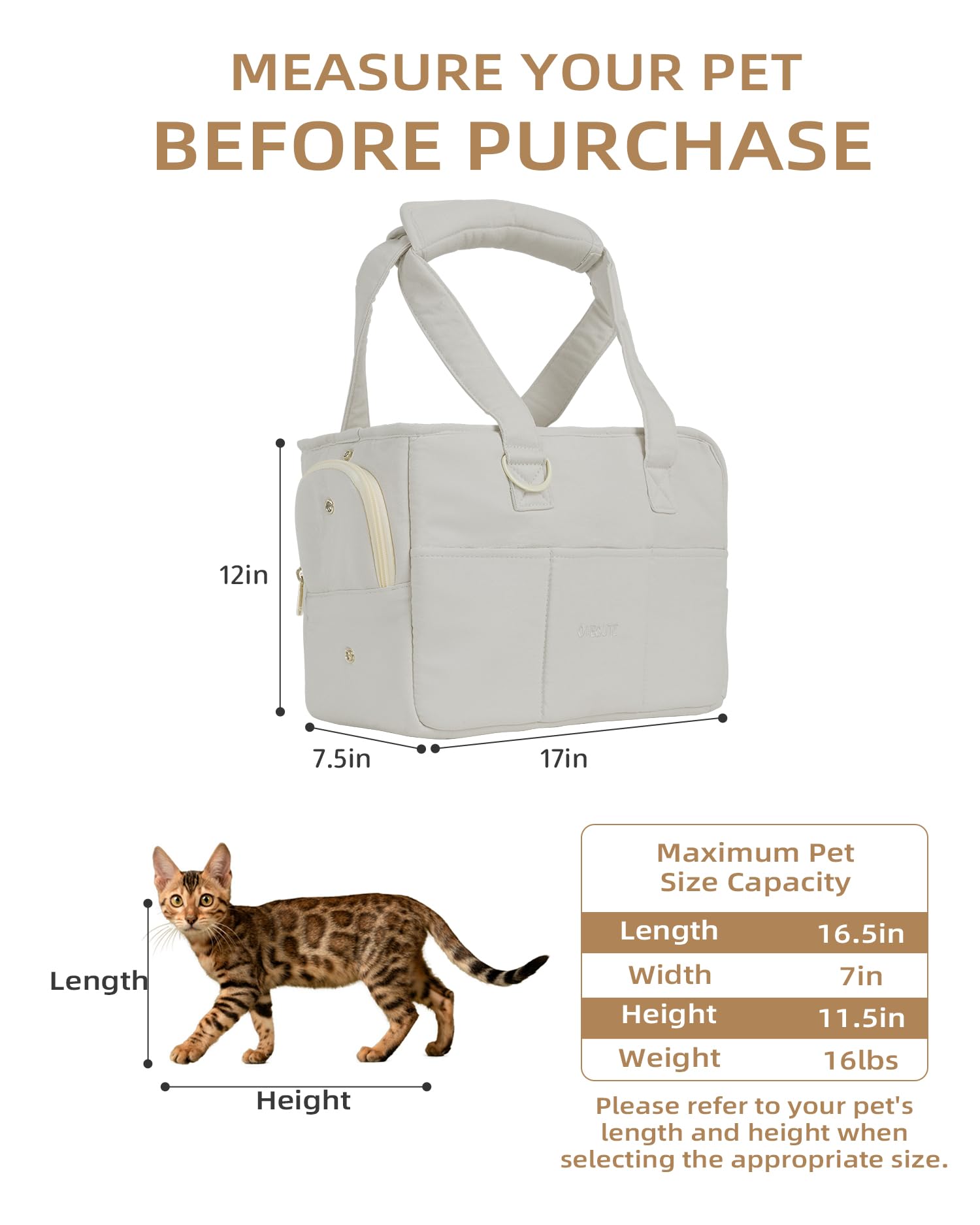 Onecute Dog Carrier For Small Dogs Rabbit Cat With Large Pockets, Cotton Bag, Dog Carrier Soft Sided, Collapsible Travel Puppy C