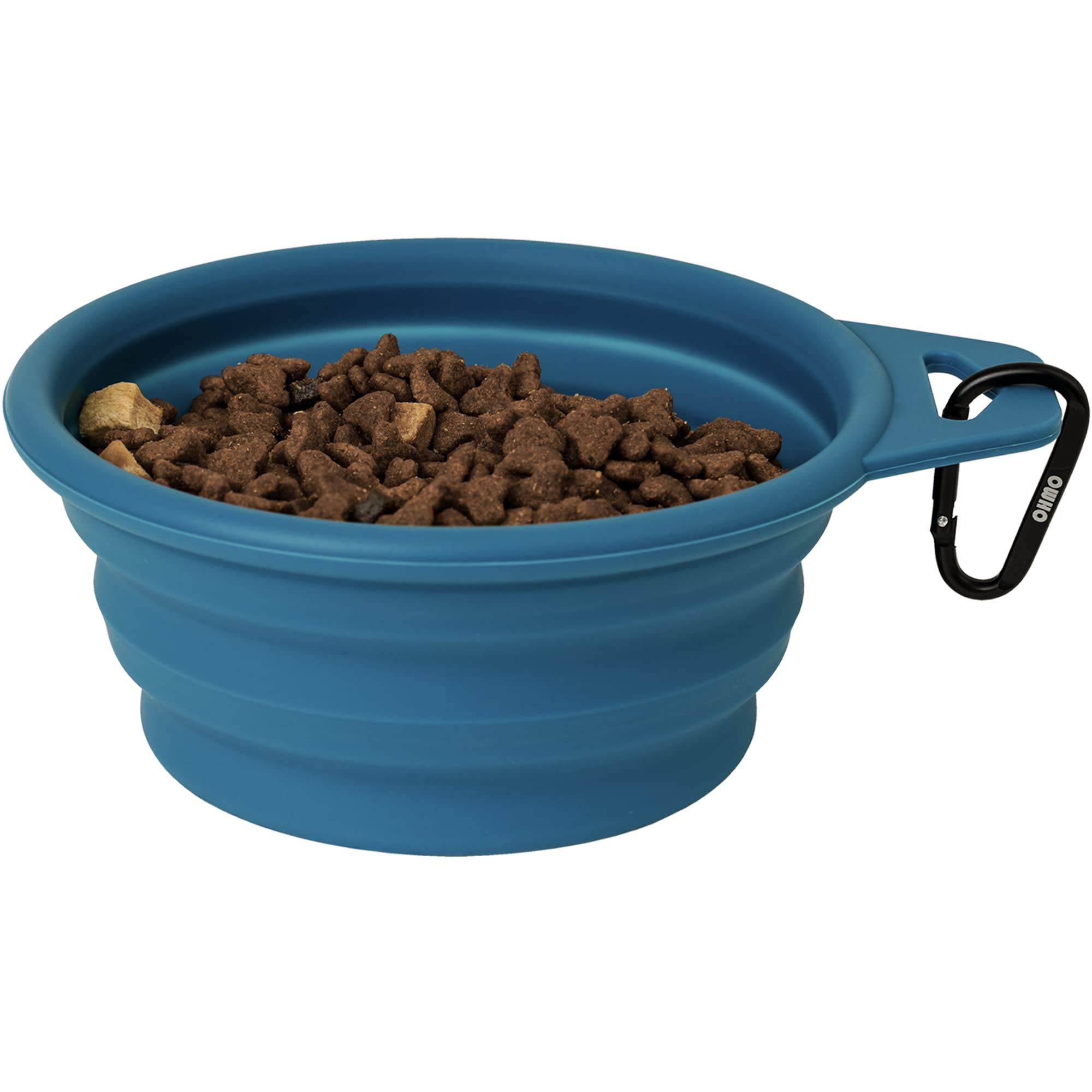 Ohmo Collapsible Dog Bowl(2 Pack, 12Oz/400Ml, Peacock Blue&Beige) Premium Silicone Pet Water Bowls For Cats & Dogs, Portable Dog Travel Bowls Foldable For Outdoor Camping Hiking