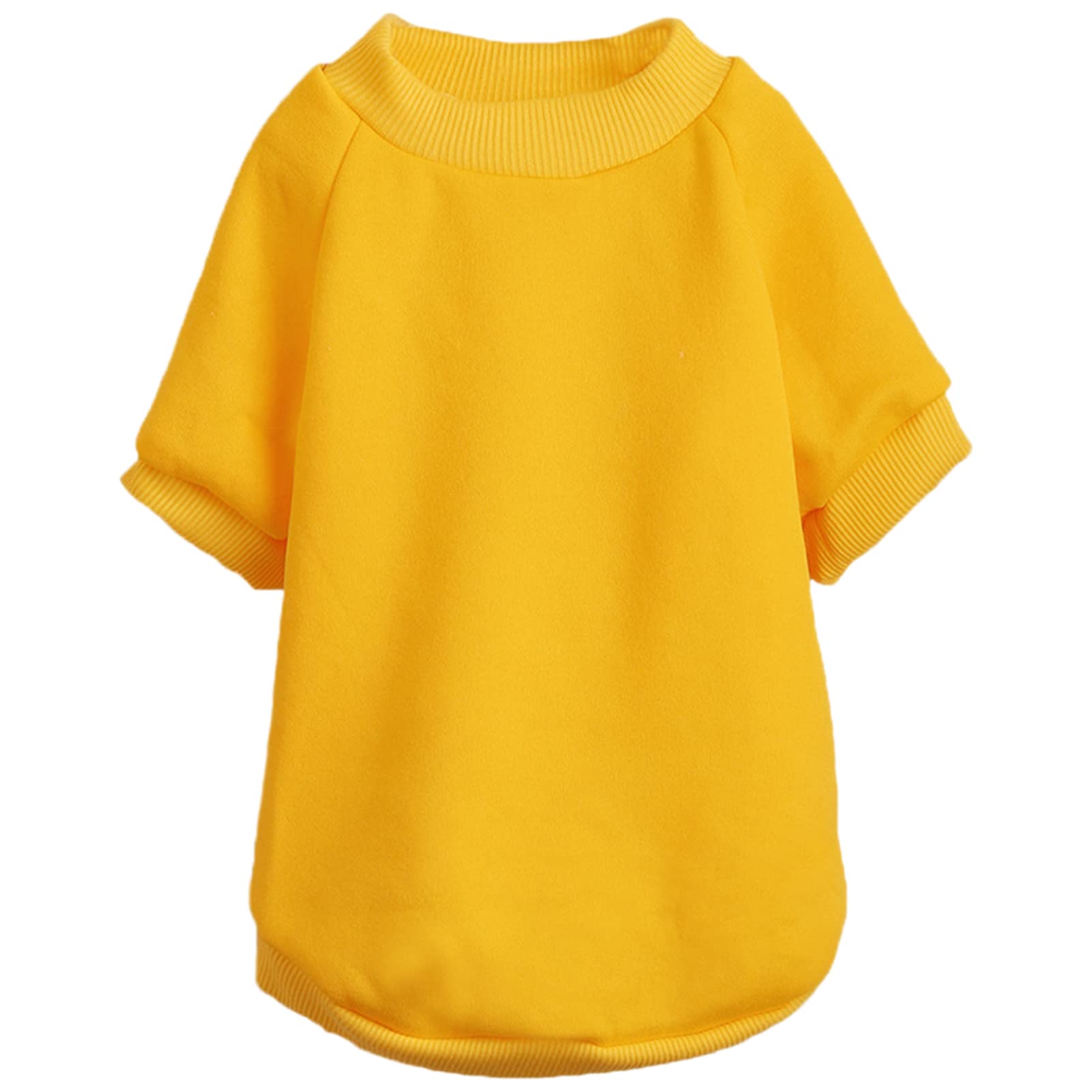Jouhoi Puppy Sweater For Small Dogs Clothes Warm Winter Cat Clothe Pet Sweatshirt Knitwear Doggie Kitten Clothing, Yellow, Large