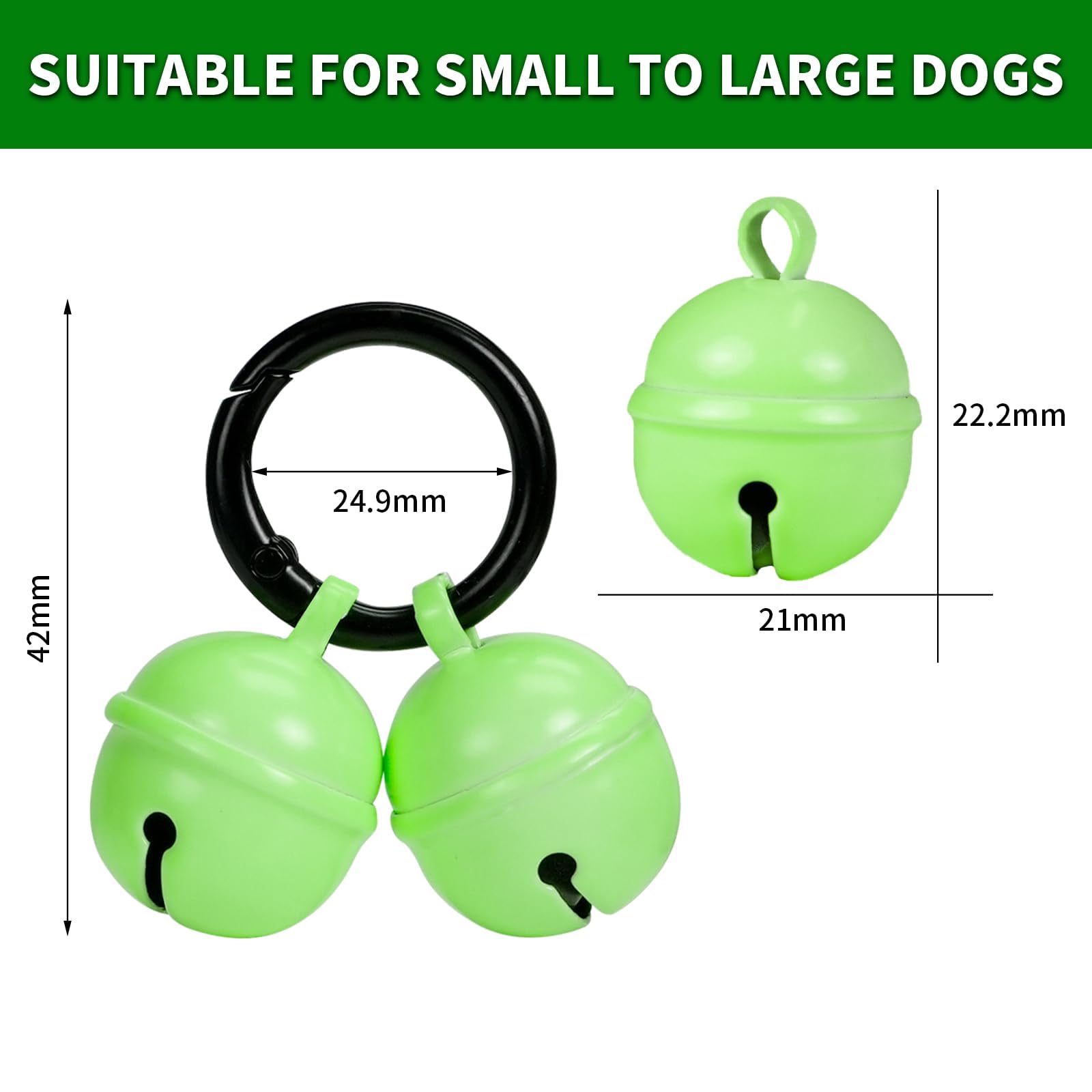 Bells For Dog Collar, Extra Loud Dog Cat Glow Bell For Pet Tracking & Saving Wildlife, Birds, Durable Copper Bells (Glow, Small-