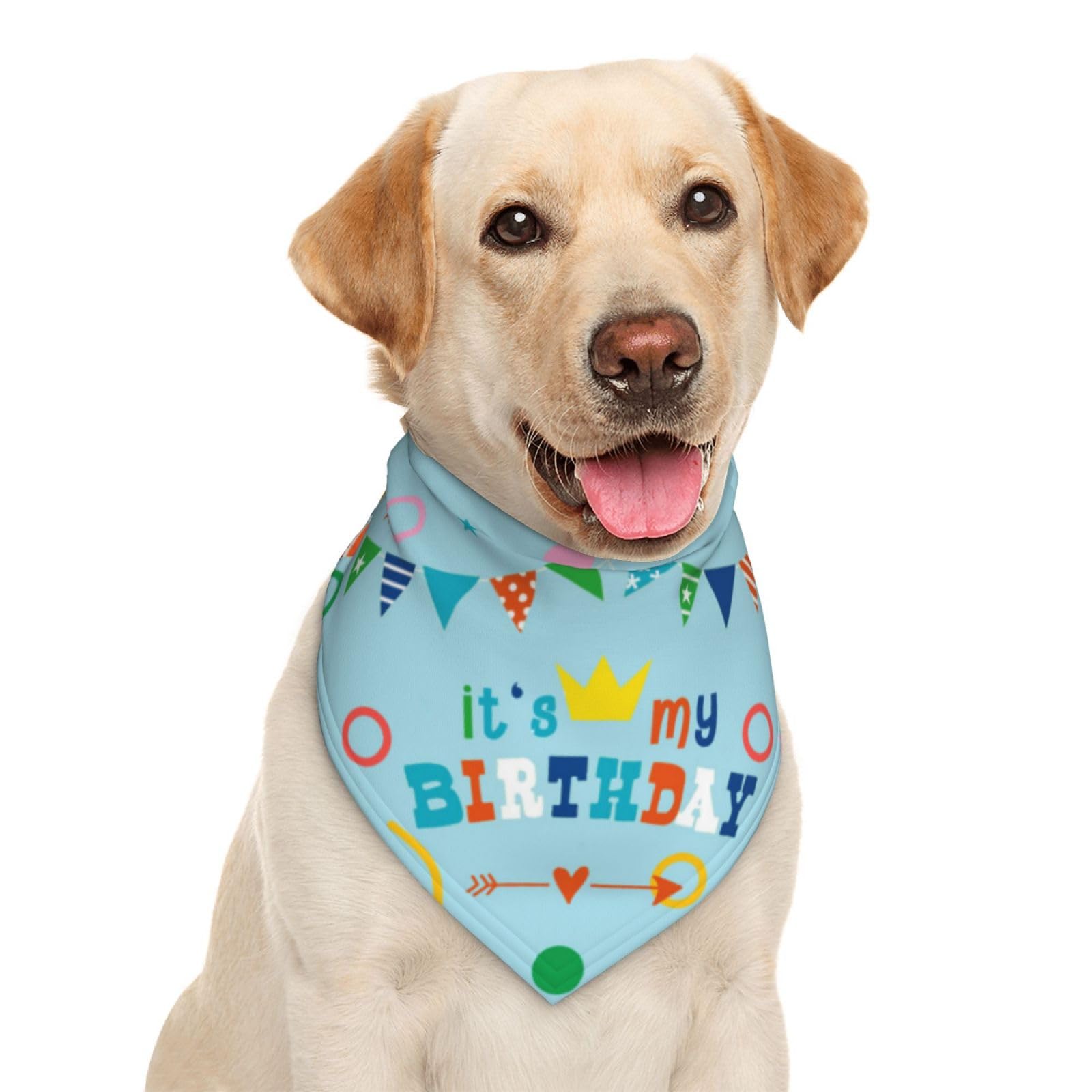 It'S My Birthday Blue Dog Bandana Scarf Triangle Bibs Pet Accessories Cat Kerchief