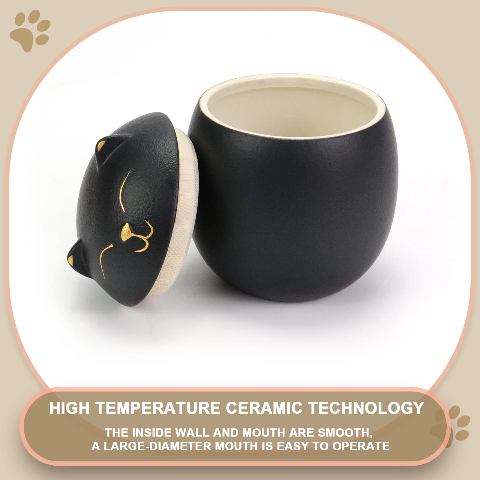 Meetpet Cat Urn Dog Urn Sized 3.2X2.9 And 4.9X4.25. A Smiley-Cat Pet Urn With A Memoria Card.Cat Urns For Ashes For Your Pet (12