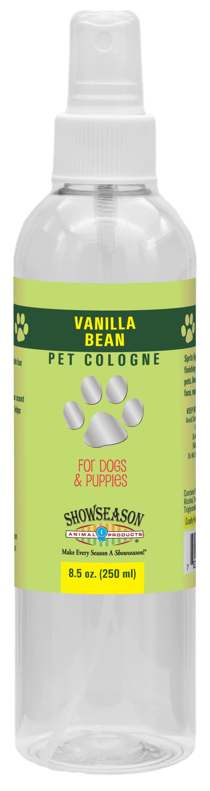 Showseason Vanilla Bean Dog Cologne 8.5 oz. | Dog Perfume Long Lasting | Deodorizing Spray