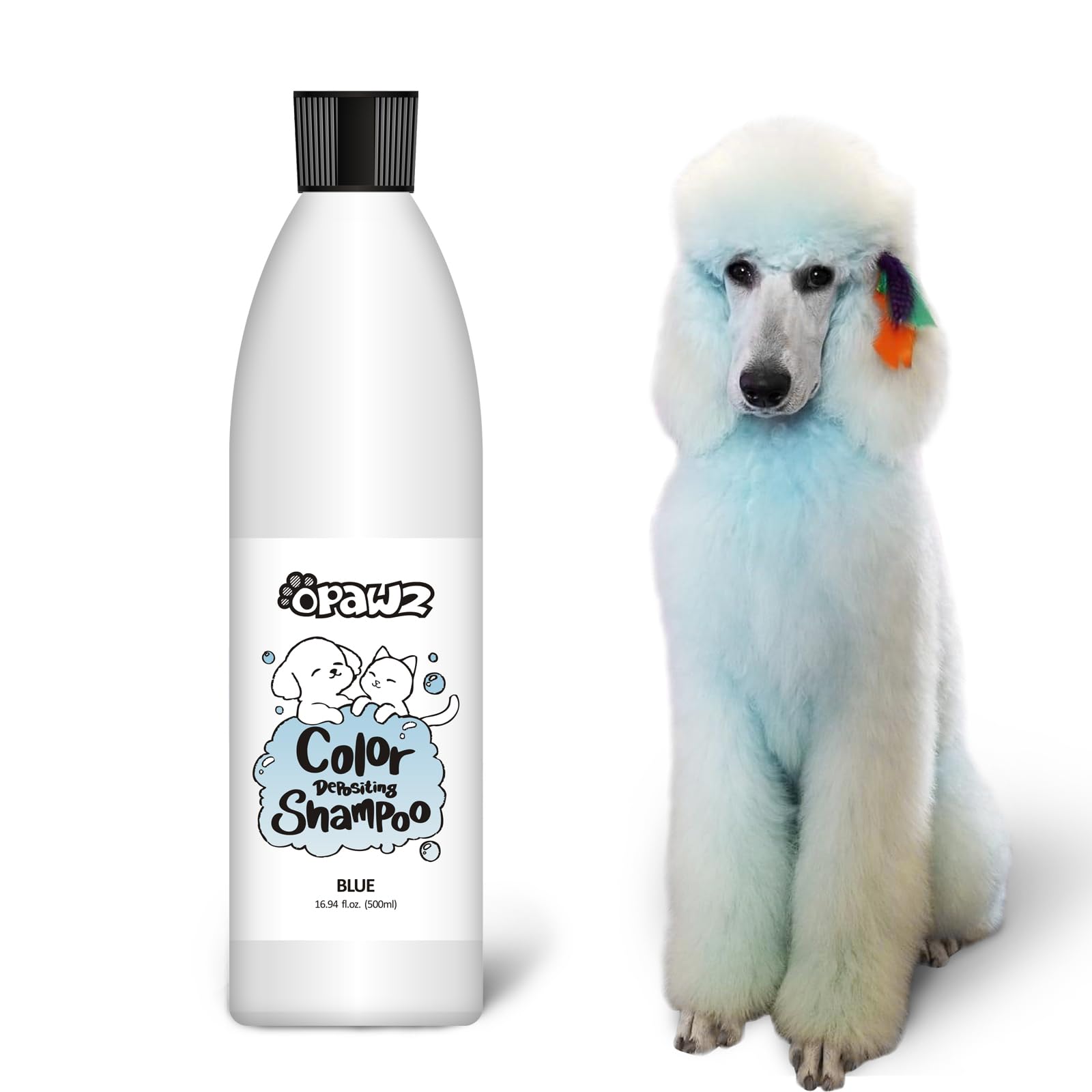 Opawz Color Depositing Shampoo For Dogs, Semi-Permanent Dog Hair Dye, Non-Toxic Colorwash (Blue, 16.94 Fl.Oz / 500Ml)