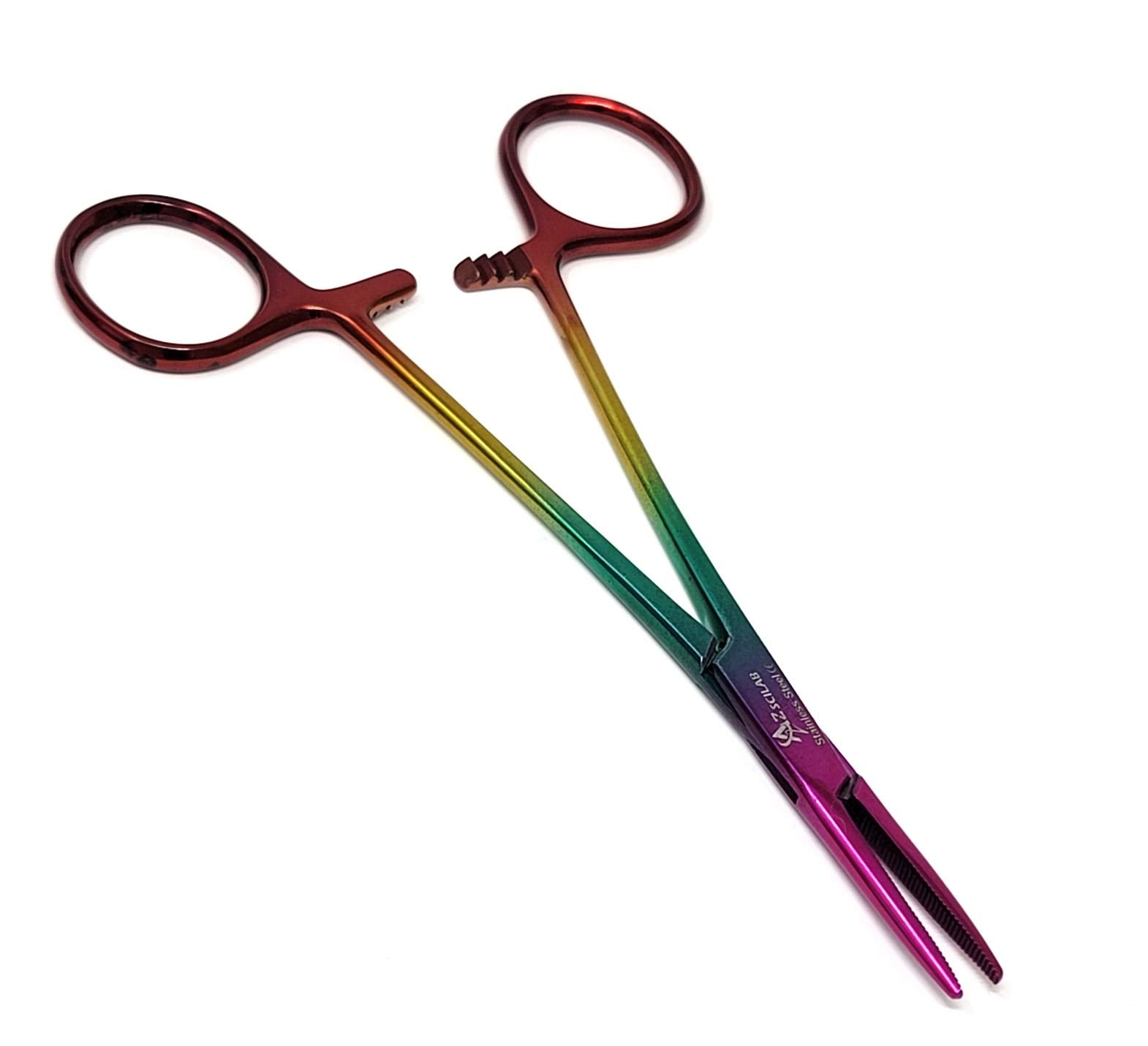 Dog Pet Ear/Nose Hair Puller Grooming Hemostat Locking Forceps Pliers, 5.5 (14cm), Straight (Lava)