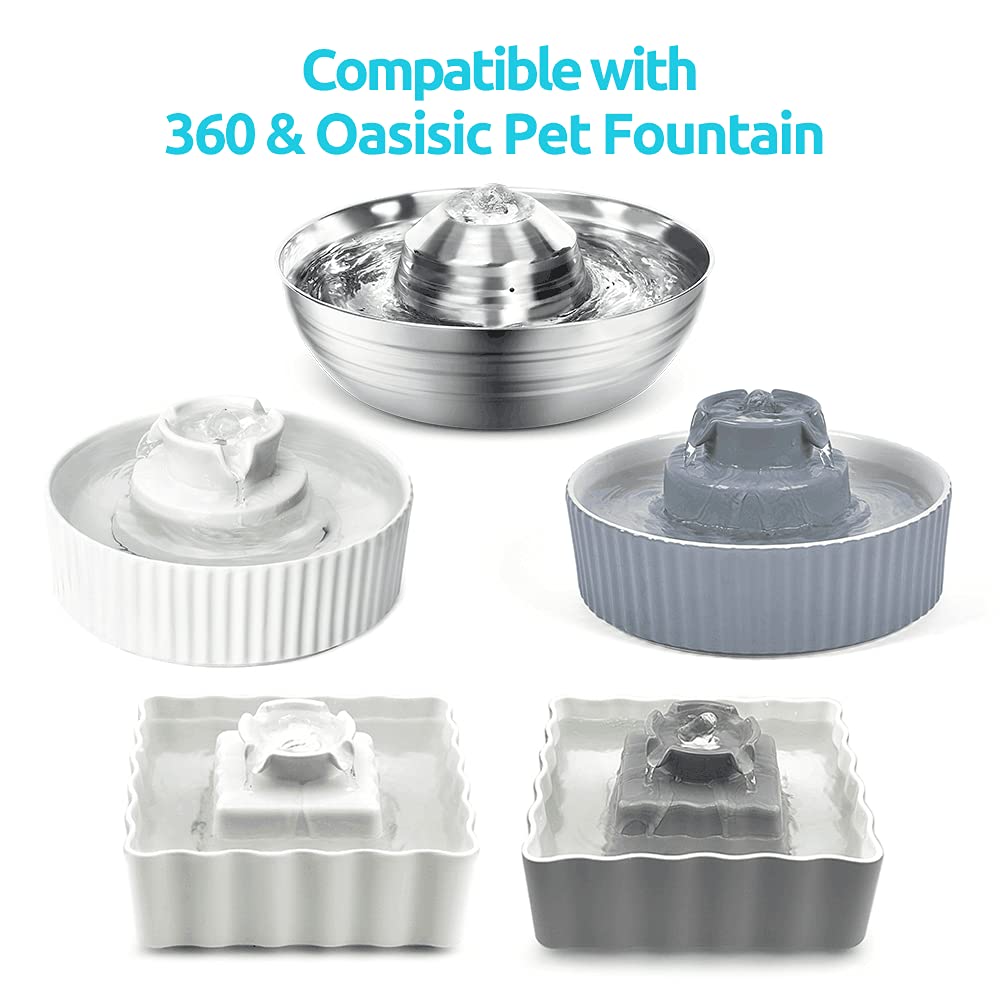 Nautypaws Wave And Cup Cake Porcelain Cat Fountain Filter 8 Carbon Filters 2 Foam Filters Ceramic Pet Fountain Water Dispenser Dog Fountain Replacement Filters(10Pack)