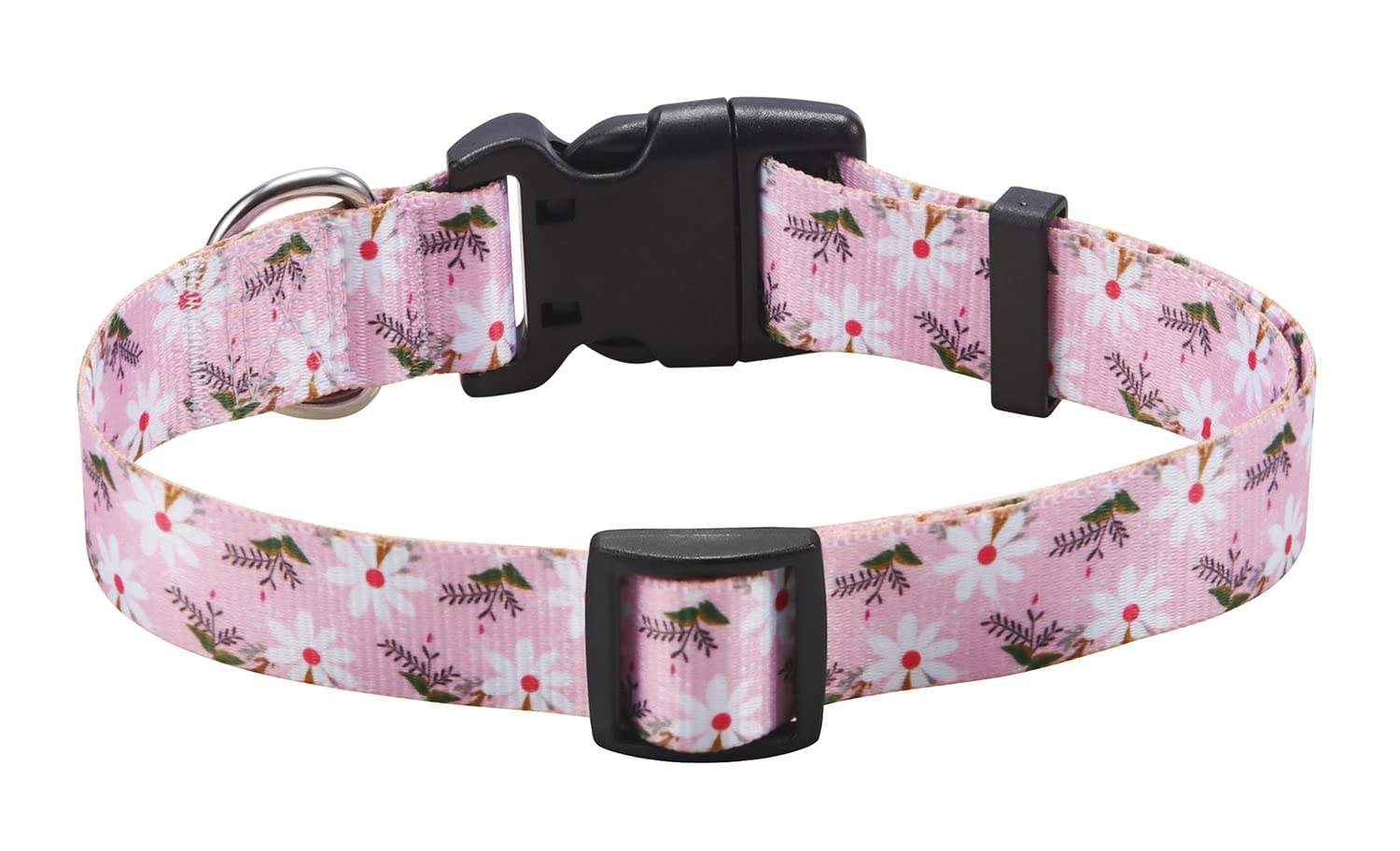 Mihqy Dog Collar With Bohemia Floral Tribal Geometric Patterns - Soft Ethnic Style Collar Adjustable For Small Medium Large Dogs (Pink White Flower,Xs)
