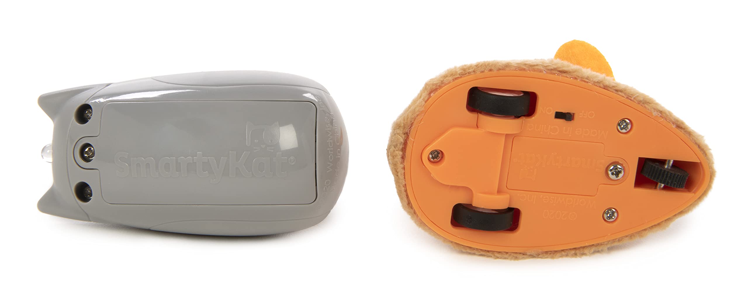 Smartykat Race 'N Chase Electronic Motion Remote Controlled Mouse Cat Toy, Battery Powered - Gray/Orange, One Size