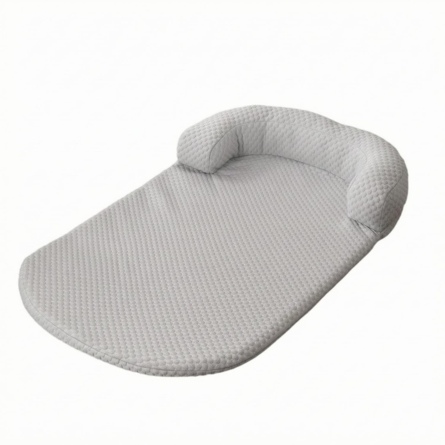 STYLEHEAVEN Raised Headrest Headrest Cushion Pet Mat Rounded Corners Quilted Dog Cushion Textured Pet Cushion Bed Padded, Gray, 