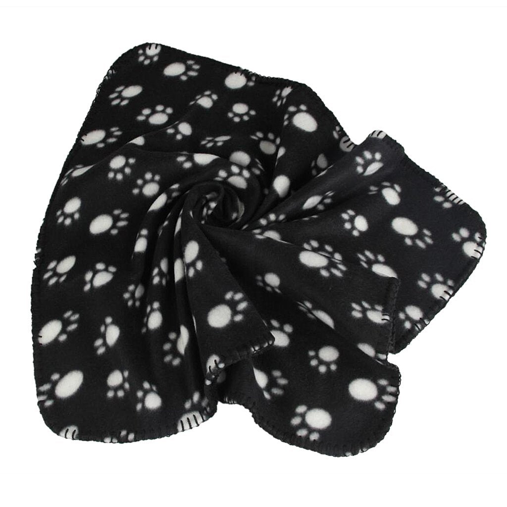 Inzopo Dog Blanket Soft Warm Bed Mat Paw Print Dog Bed Cover