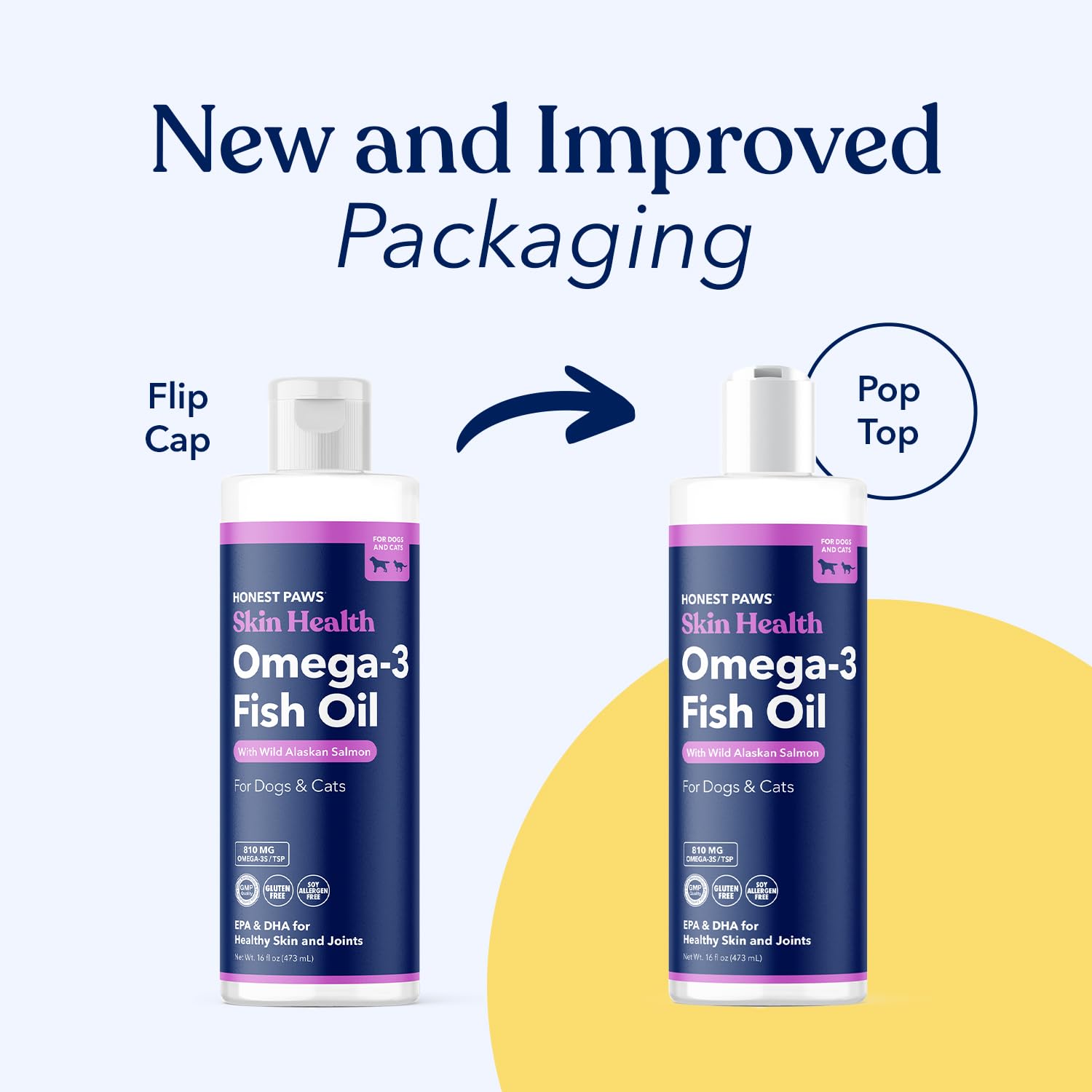 Honest Paws Fish Oil for Dogs - Omega 3 Wild Alaskan Salmon Oil - Healthy Skin, Joints, Nutritional Support, Shiny Coat - Fatty