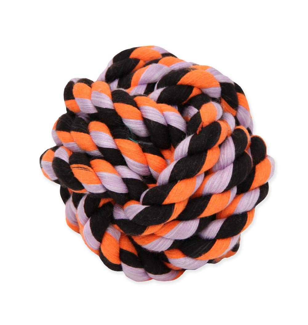 Mammoth Flossy Chews Monkey Fist Ball - Premium Cotton-Poly Rope Ball Toy For Dogs - Interactive Dog Rope Toy - Rope Dog Chew To