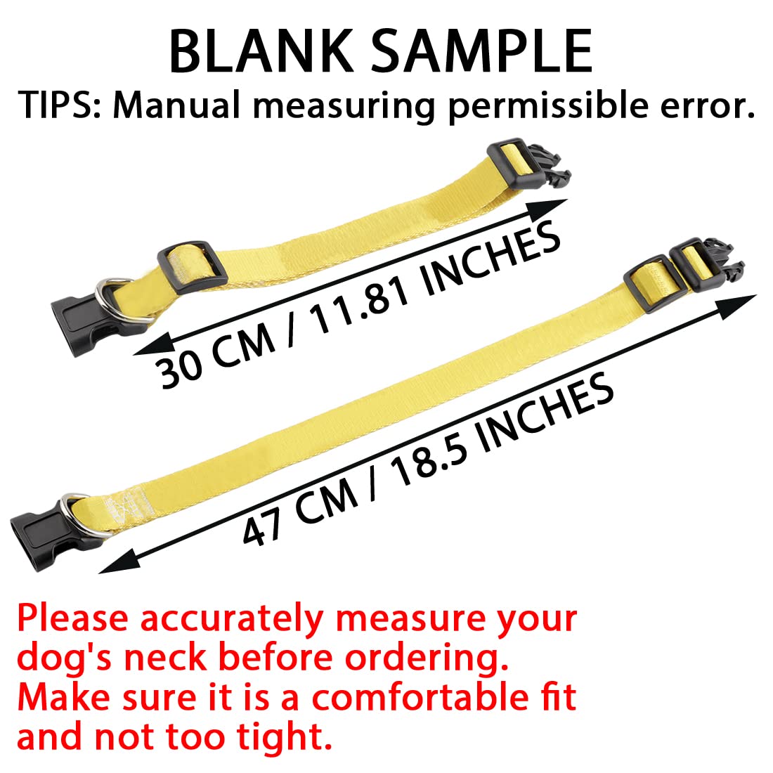 Cenwa Do Not Pet/Caution Dog Collar Stay Away Dog Collar Do Not Touch Dog Collar (Yellow Caution)