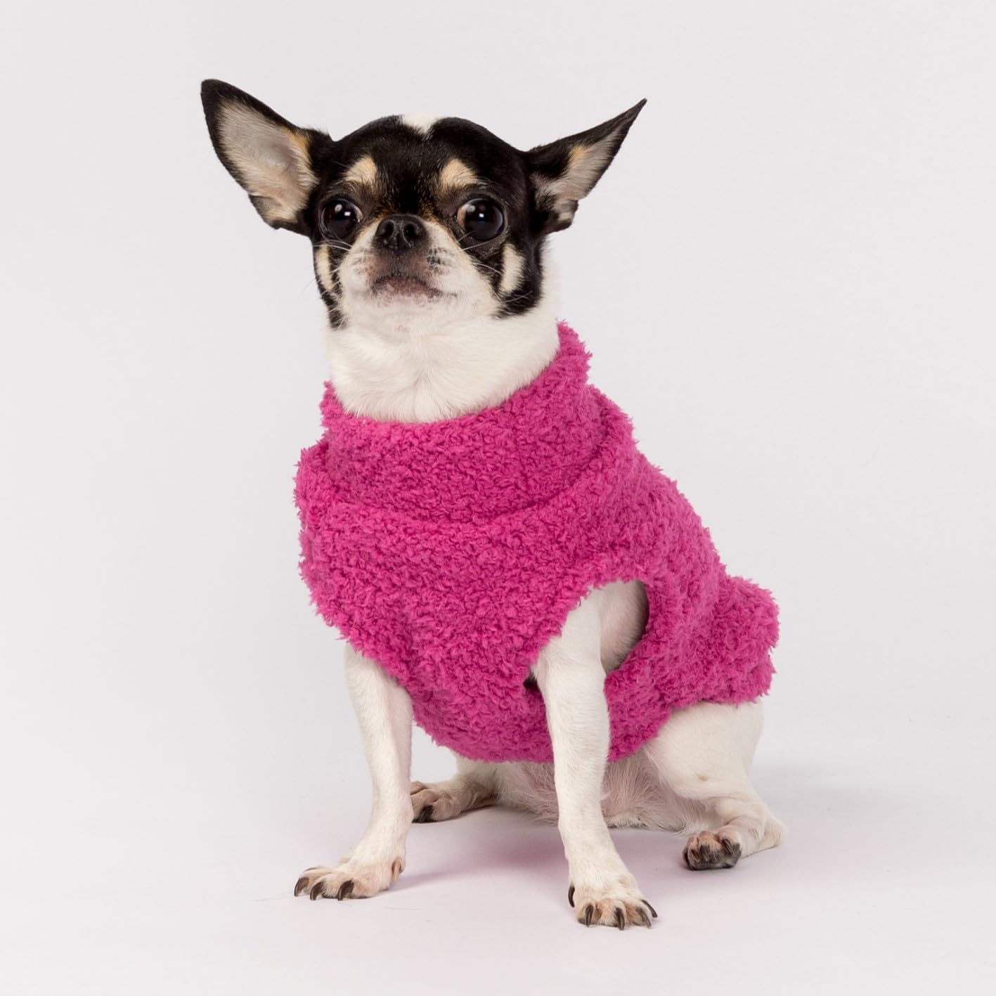 Fitwarm 2 Pack Striped Fleece Dog Sweater, Warm Winter Dog Clothes for Small Dogs Girl, Fuzzy Turtleneck Pet Outfit, Doggy Pullo