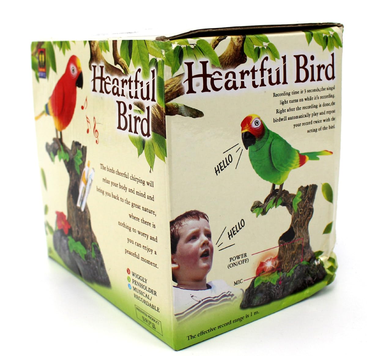 Powertrc Talking Parrot Toy, Talking Bird Toy Electronic Animal Pets Home Office Decoration Sound Activated Kids Birthday Gift