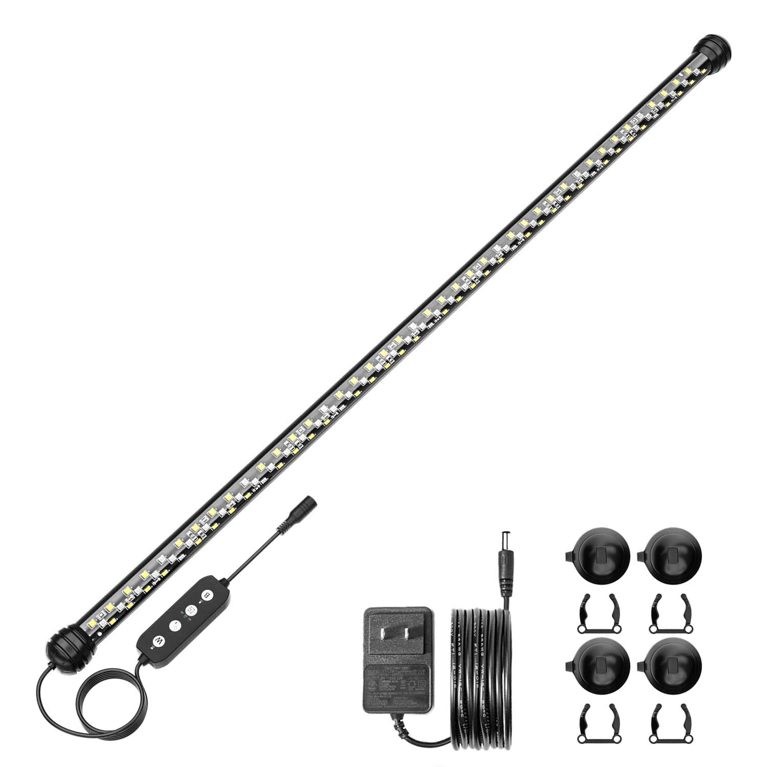 Seaoura Led Aquarium Light With Timer, Submersible Aquarium Lights For Fish Tank, Fish Tank Light With Auto On/Off, 3 Lighting Modes, Adjustable Brightness (26.8 In For 28-52Inch Planted Tank), 14W