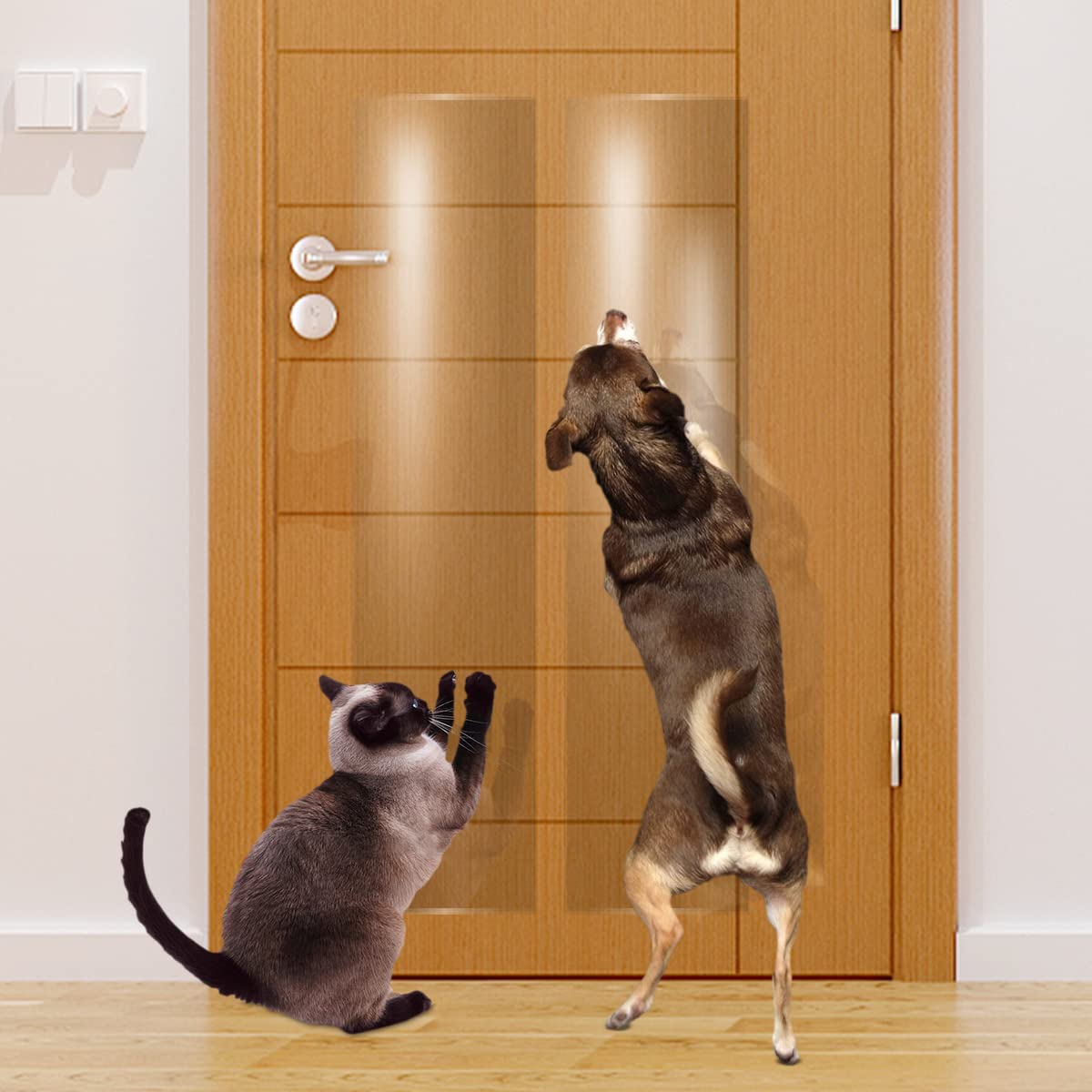 Door Scratch Protector, Protect Your Door, Furniture And Wall With Clear Premium Heavy Duty Door Cover Scratch Shield, Large Vinyl Door Guard For Dog Scratching