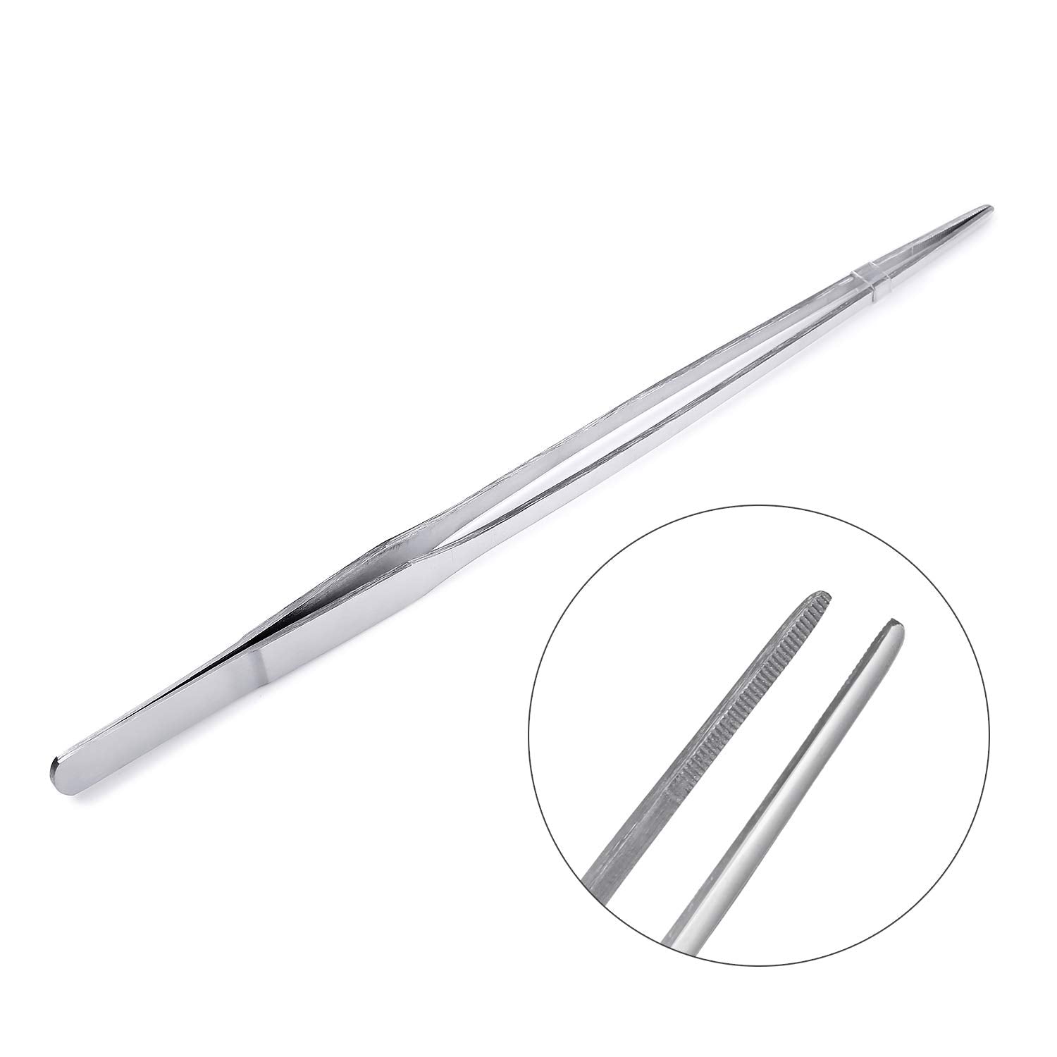 Juland Long Feeding Tongs Aquarium Tweezers Stainless Steel Straight Aqua Scaping Curved Tweezers for Fish Tank Aquatic Plants -