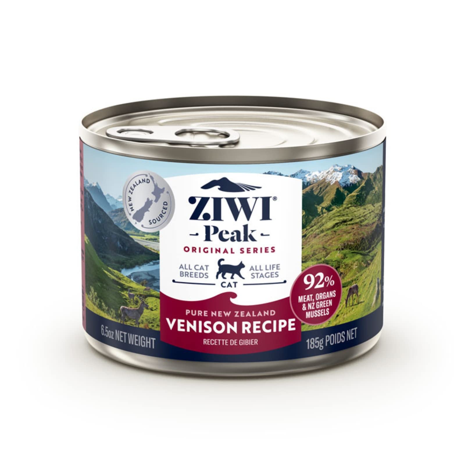 ZIWI Peak Canned Wet Cat Food - All Natural, High Protein, Grain Free, Limited Ingredient, with Superfoods (Venison, Case of 12,