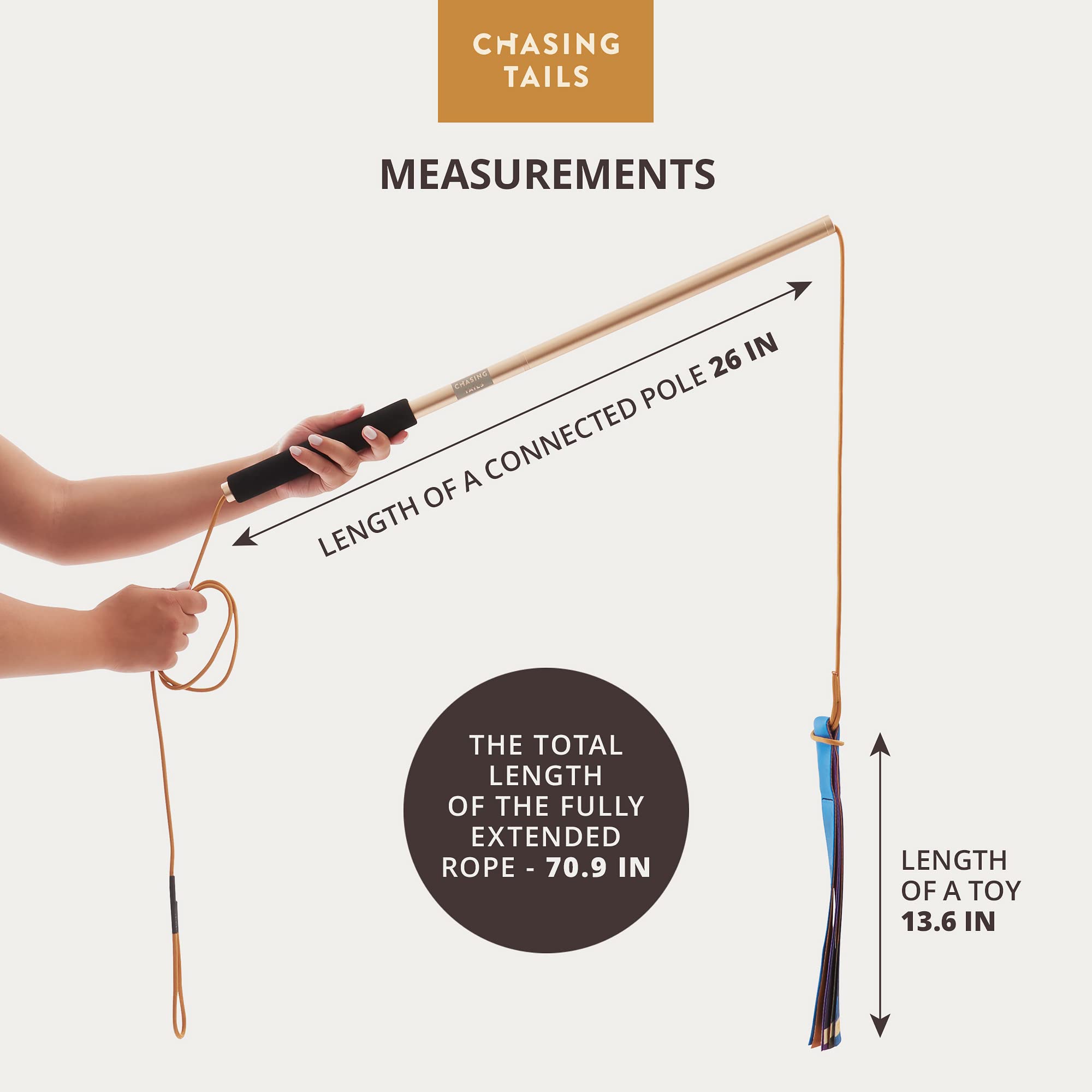 Chasing Tails Flirt Pole For Dogs Heavy Duty - 26 Inch With 30 Inch Rope And Two Toys For All Breeds - Spring Pole For Dogs, Dog Flirt Pole For Large Dogs, Dog Catcher Pole