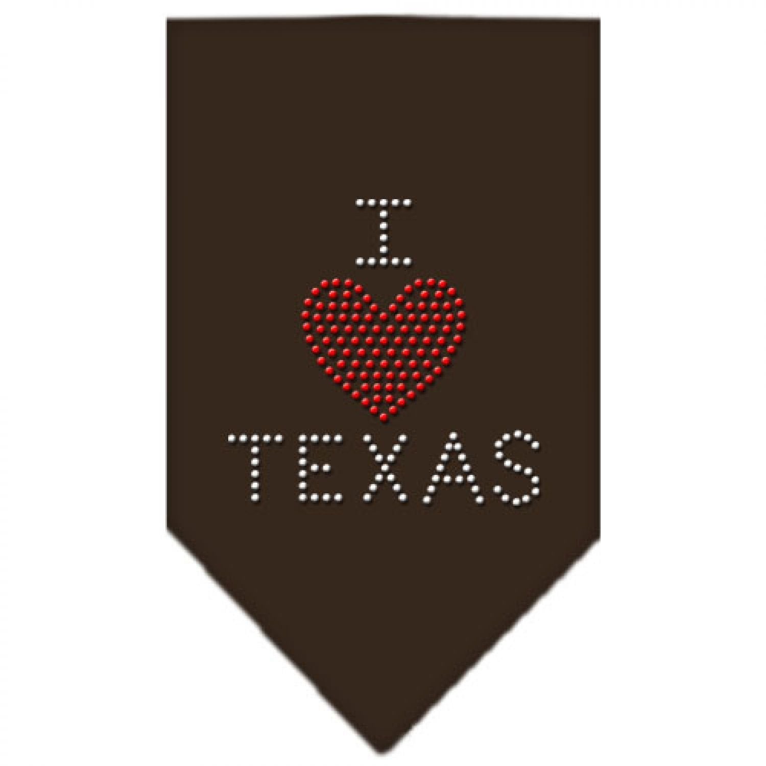 Mirage Pet Products I Heart Texas Rhinestone Bandana, Small, Cocoa