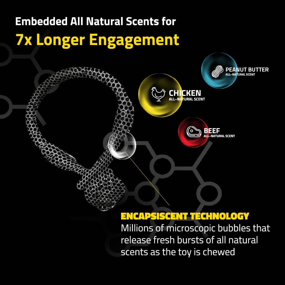 Playology Puppy Tough Knot Tug Toy For Young & Active Dogs | Engaging All-Natural Beef Scented Medium Sized Interactive Tug & Ch